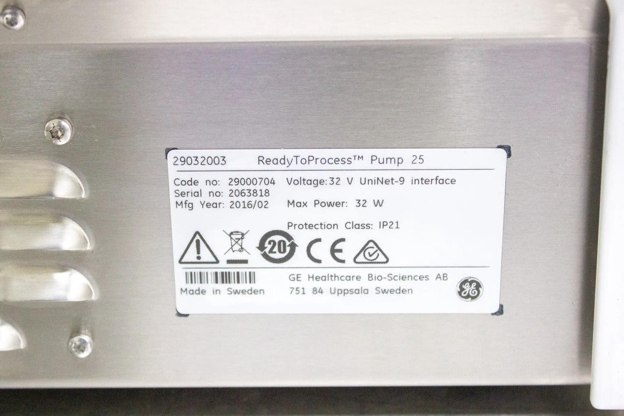 GE Ready To Process Pump 25 P/N 29032003 - Laboratory Medical Equipment