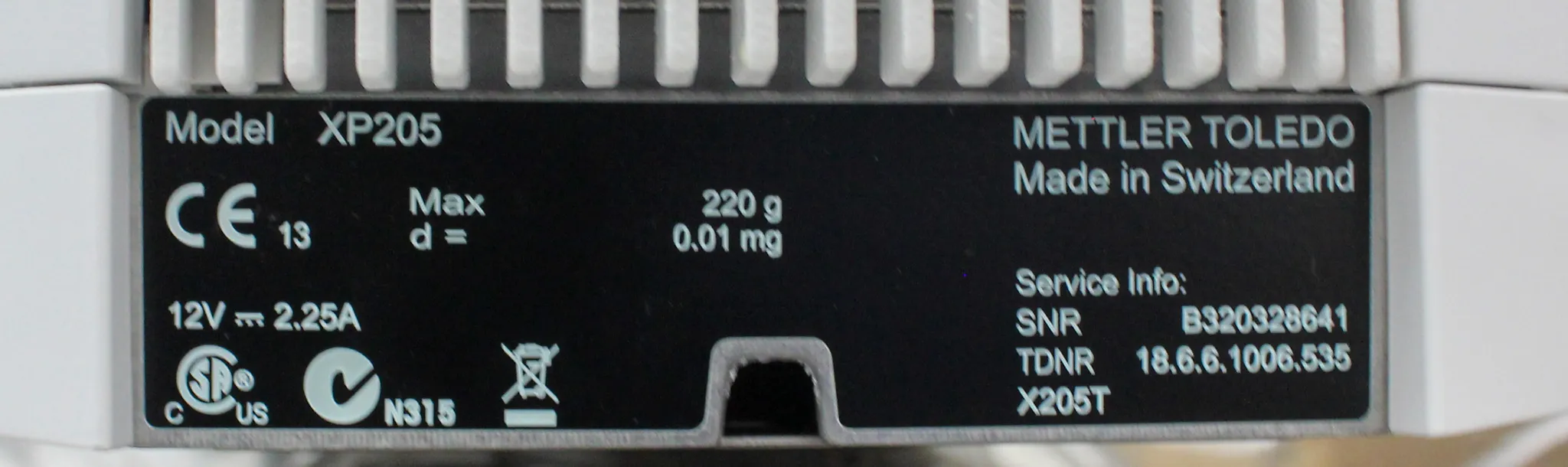 Used Mettler Toledo Excellence XP205 Analytical Balance - XP205