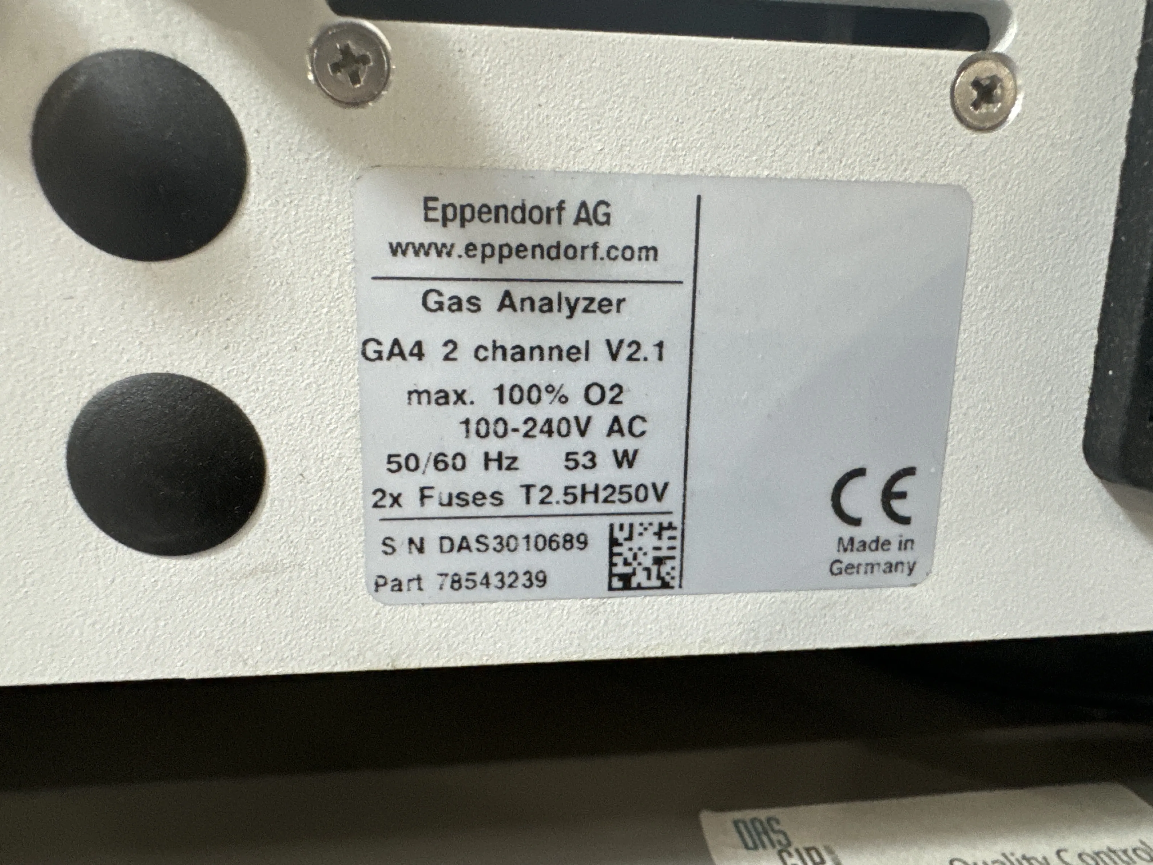 Eppendorf DASGIPGA4 Exhaust Analyzing Module 76DGGA1EX