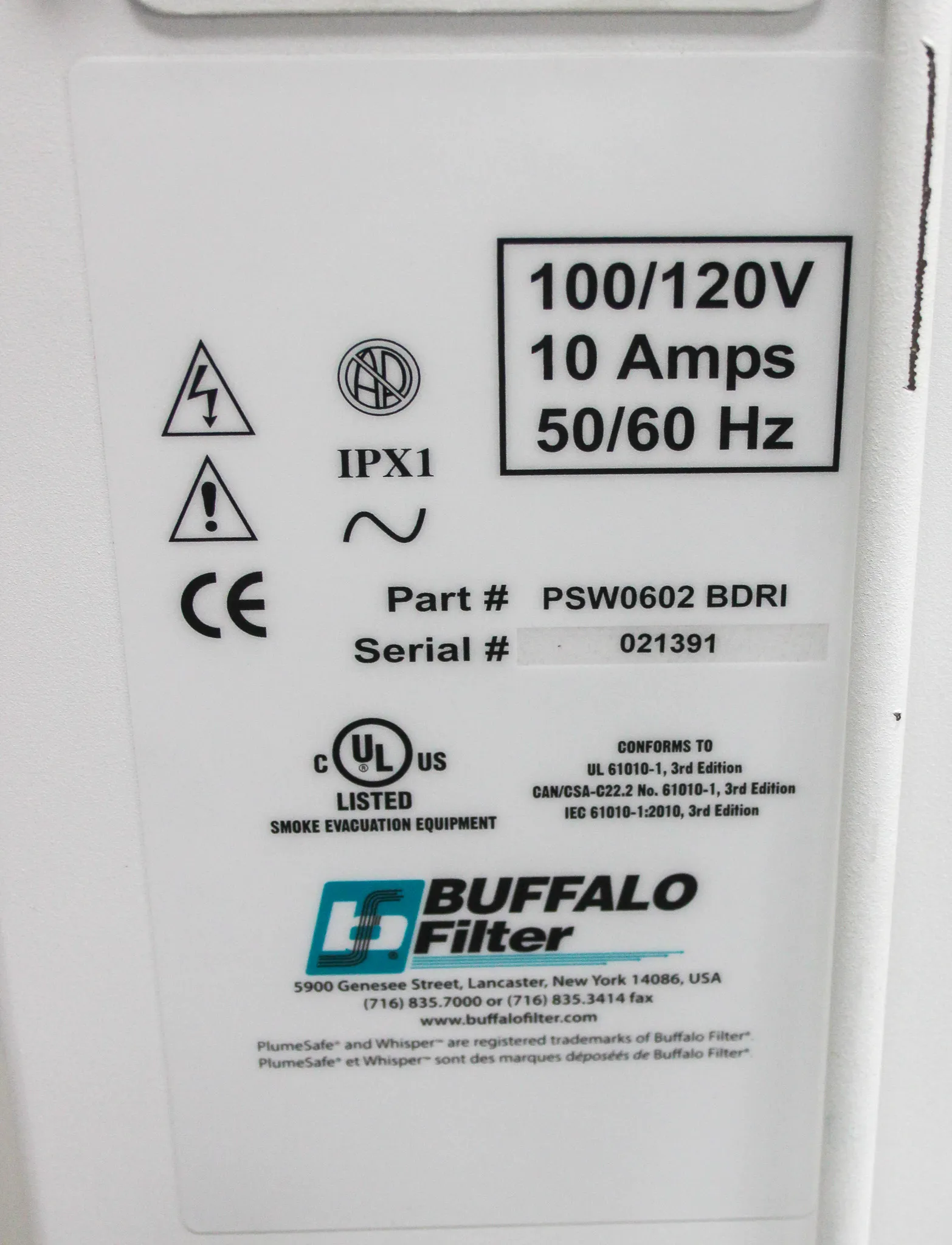 Buffalo Filter Aerosol Evacuation System