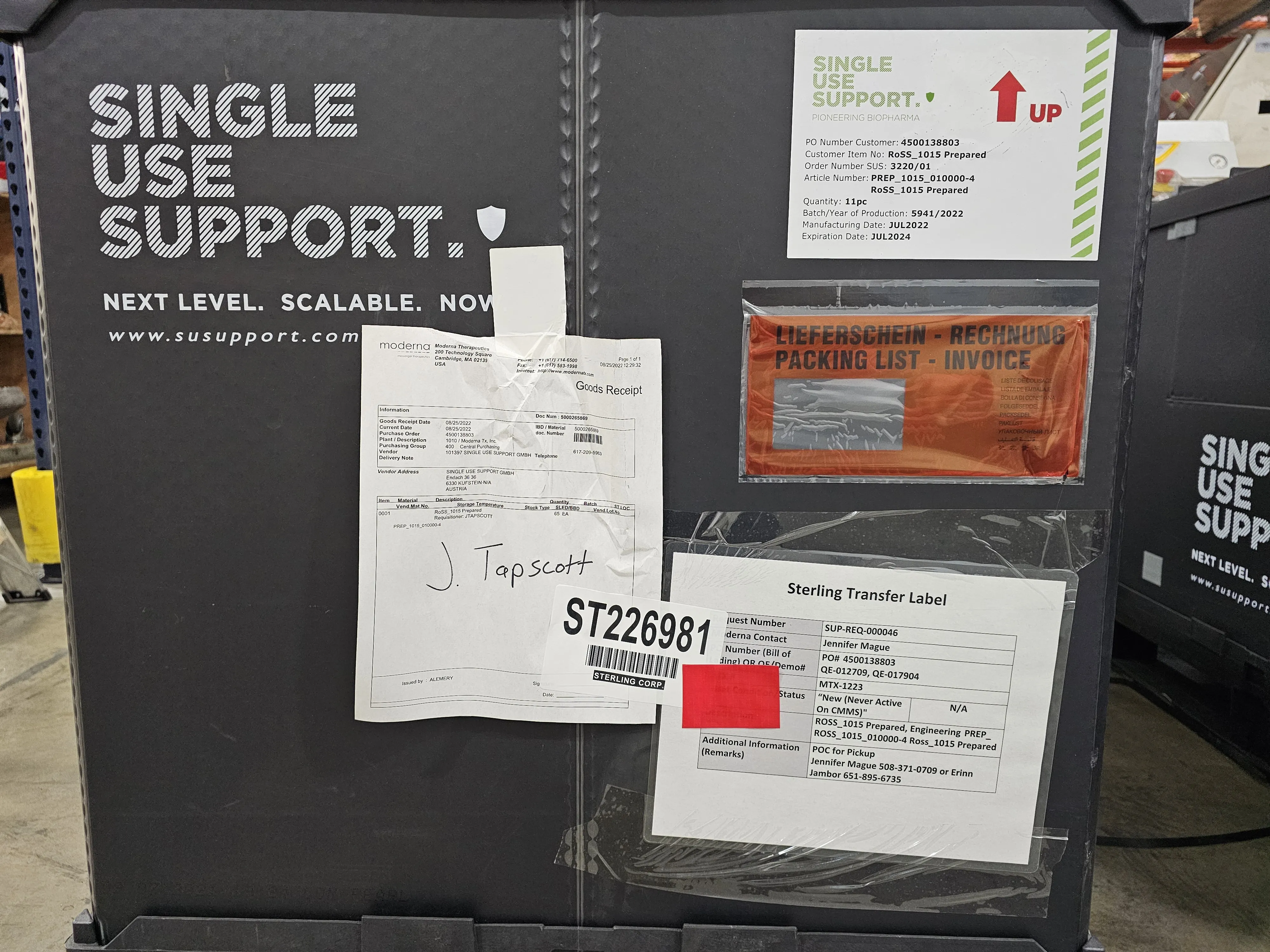 Single Use Support RoSS_1015 Prepared Bio Container