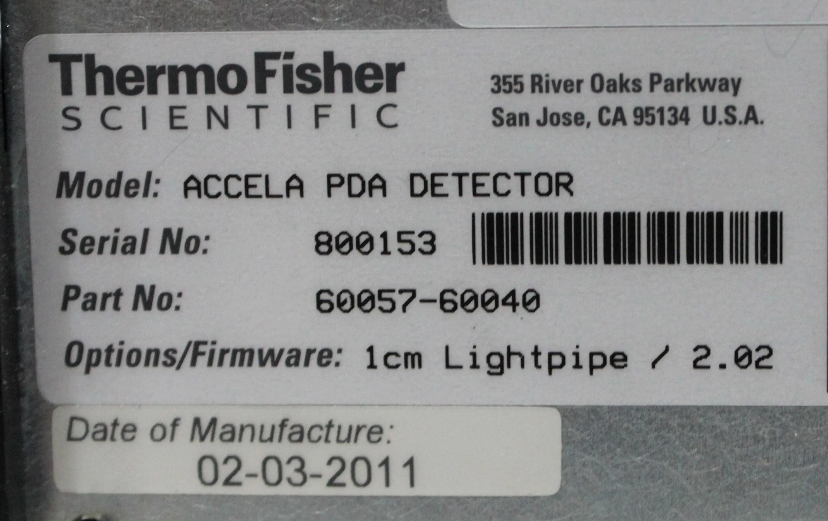 Thermo Scientific Accela PDA Detector 190-800nm UV-Visible Wavelength Range Detector