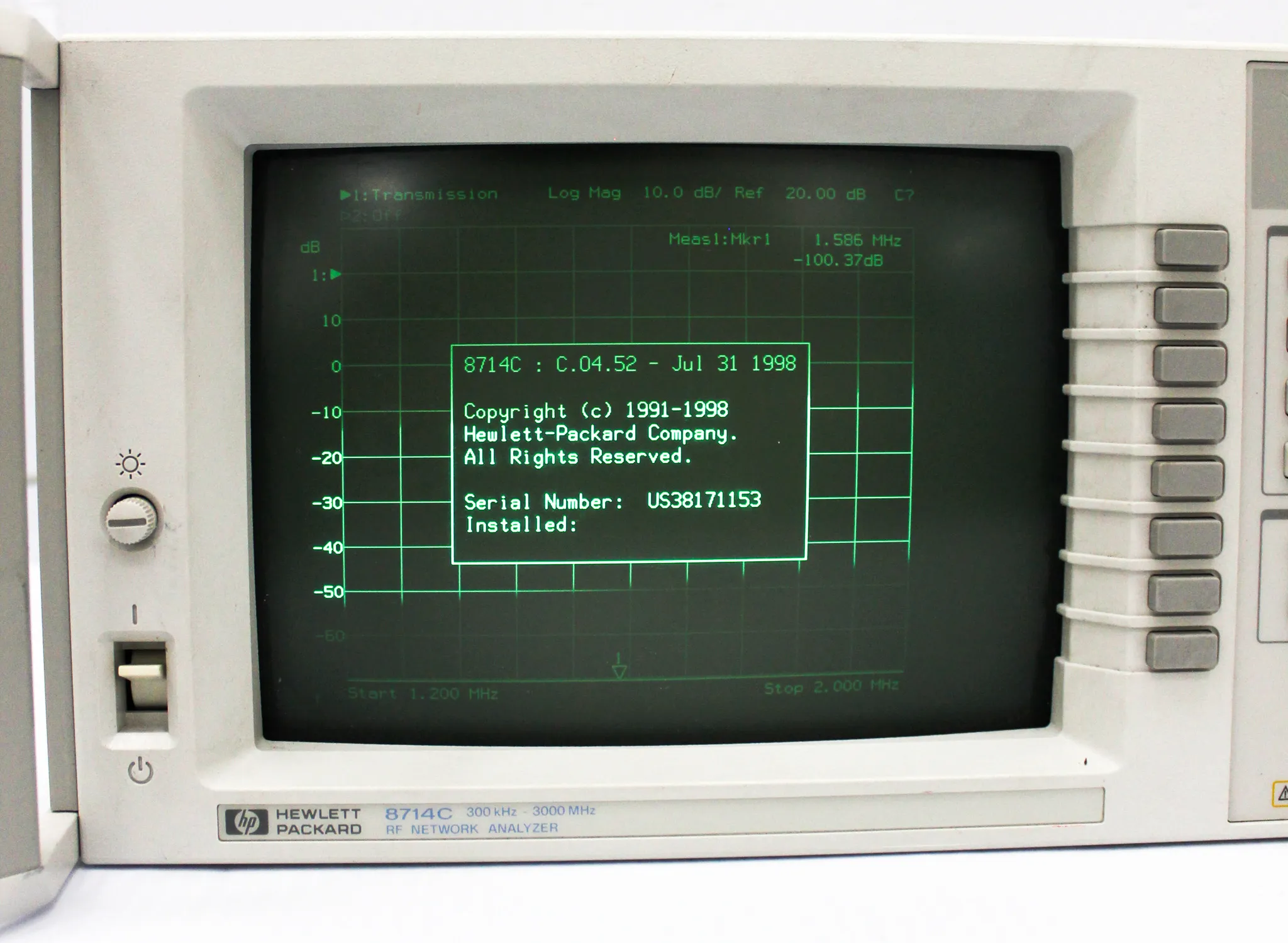 HP Hewlett Packard 8714C RF Network Analyzer 300kHz-3000MHz