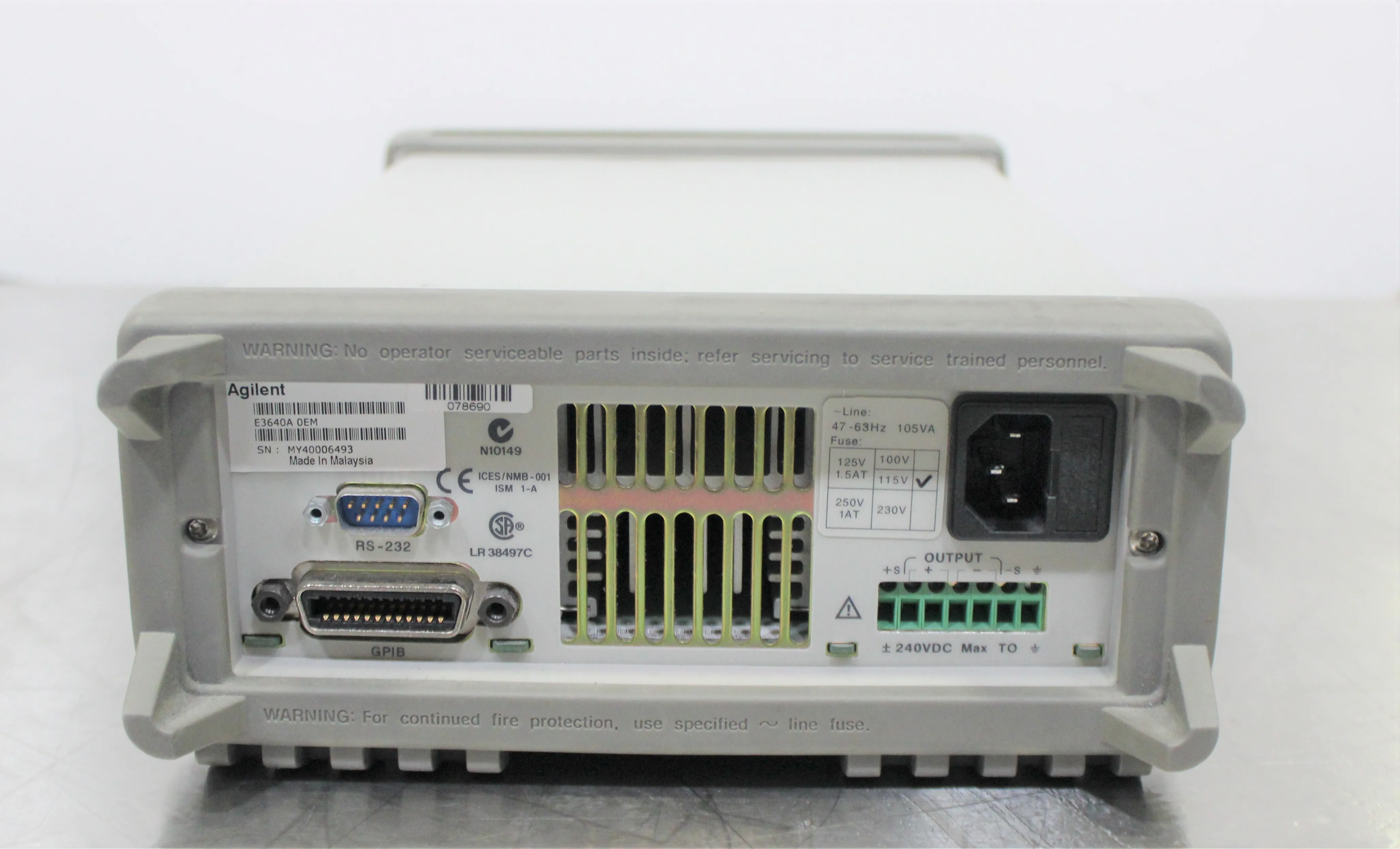 Agilent E3640A Series Bench Power Supply with Dual Range Flexibility