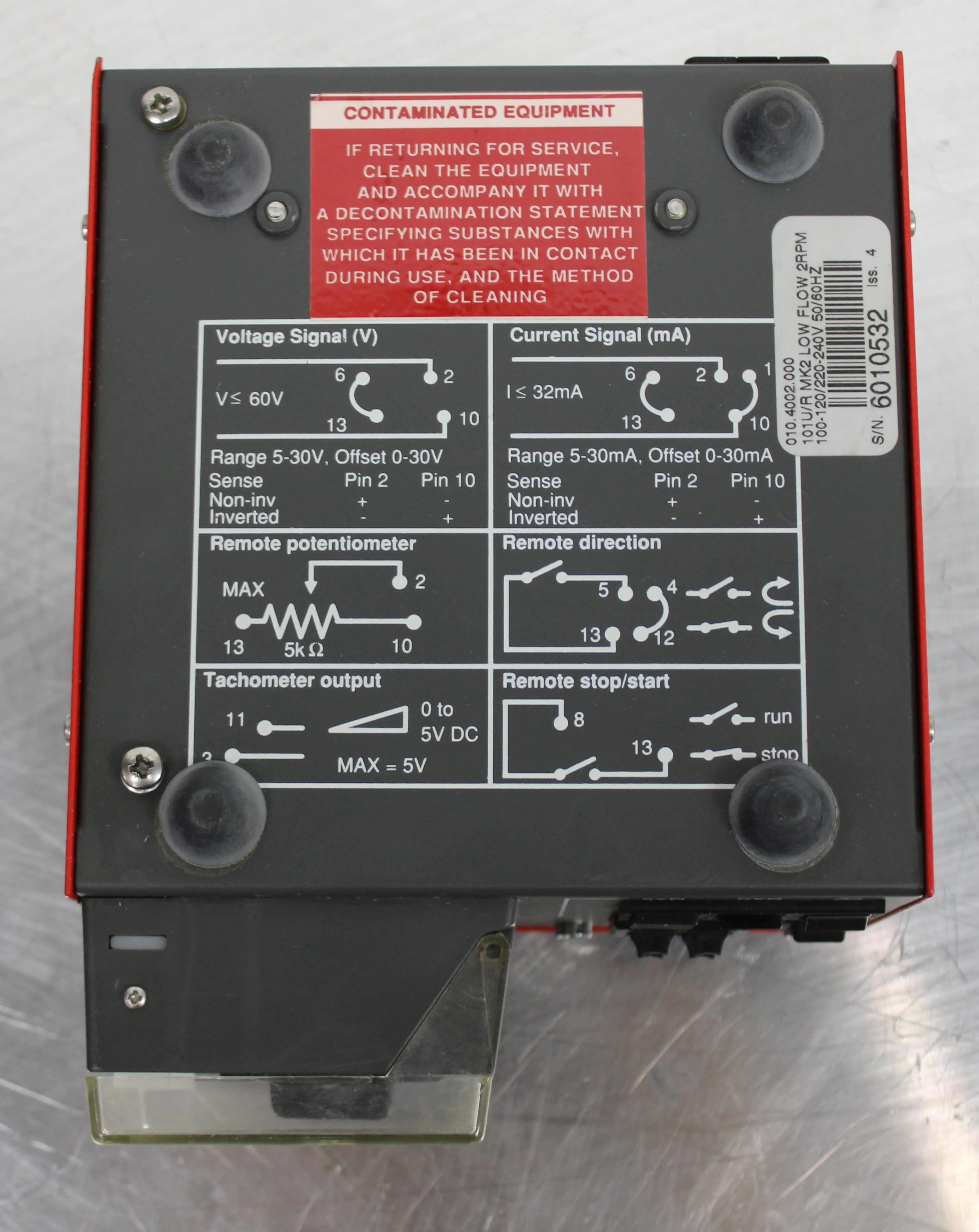 Watson Marlow Peristaltic Pump 101U with +MK2 Head P/N:010.4002.000