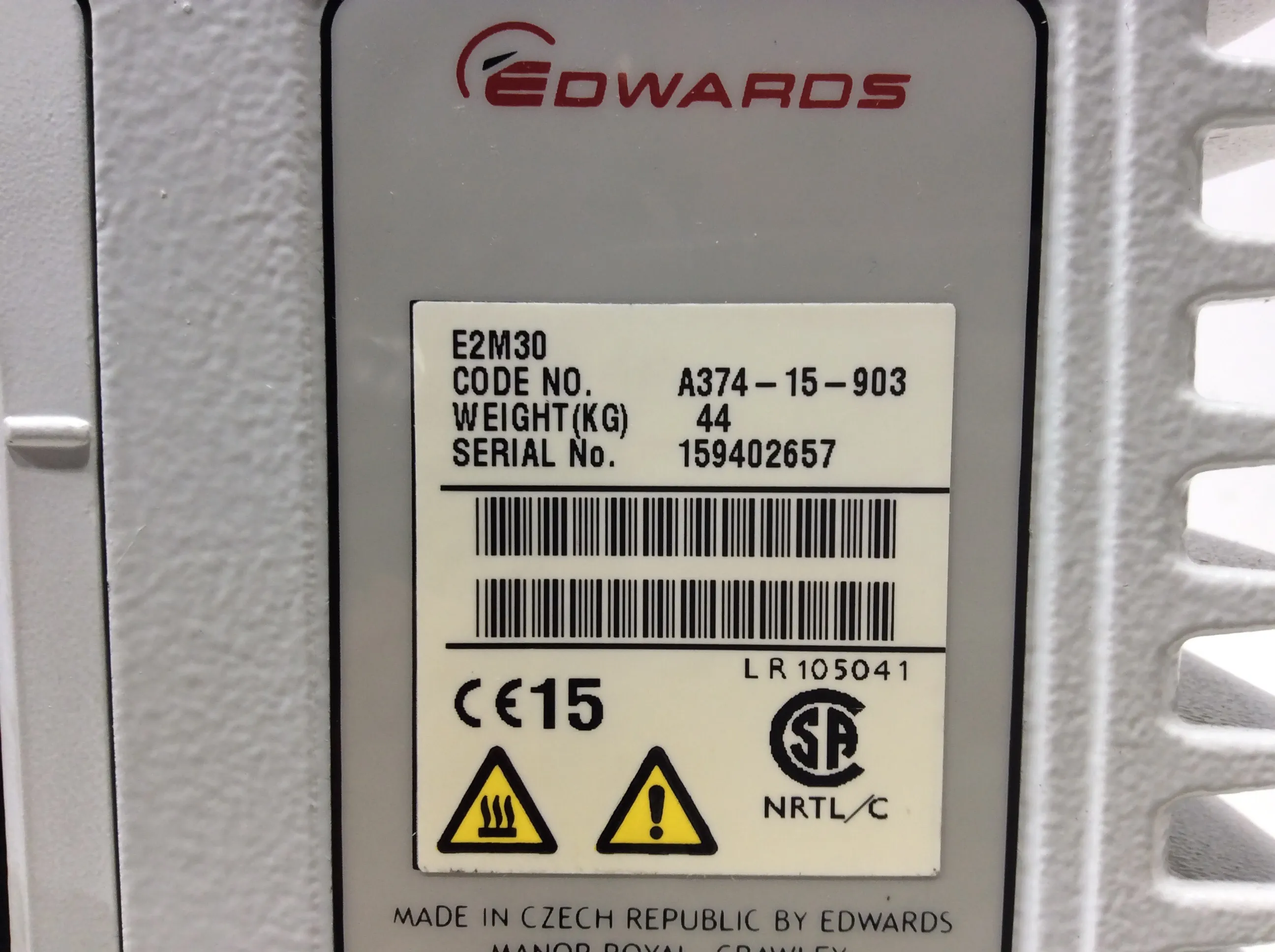 Edwards E2M30 Vacuum Pump Used Laboratory Equipment