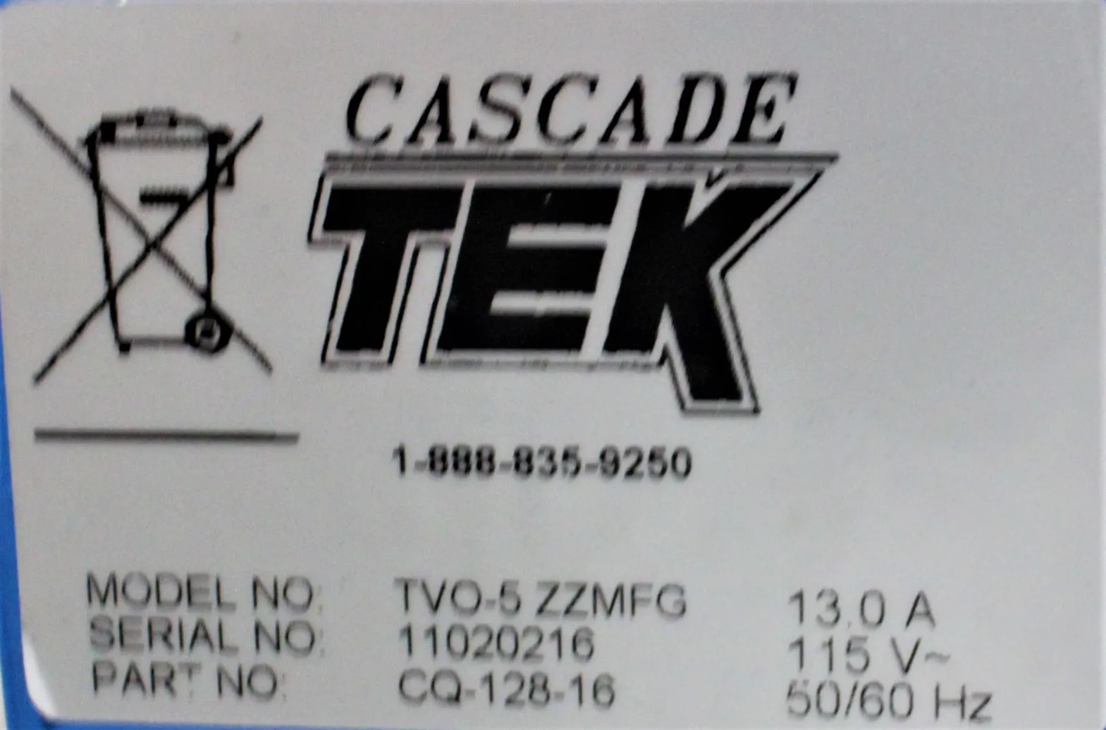Cascade Tek TVO-5 ZZMFG Oven Vacuum Purge Controller 120V 60Hz US 30-Day Warranty