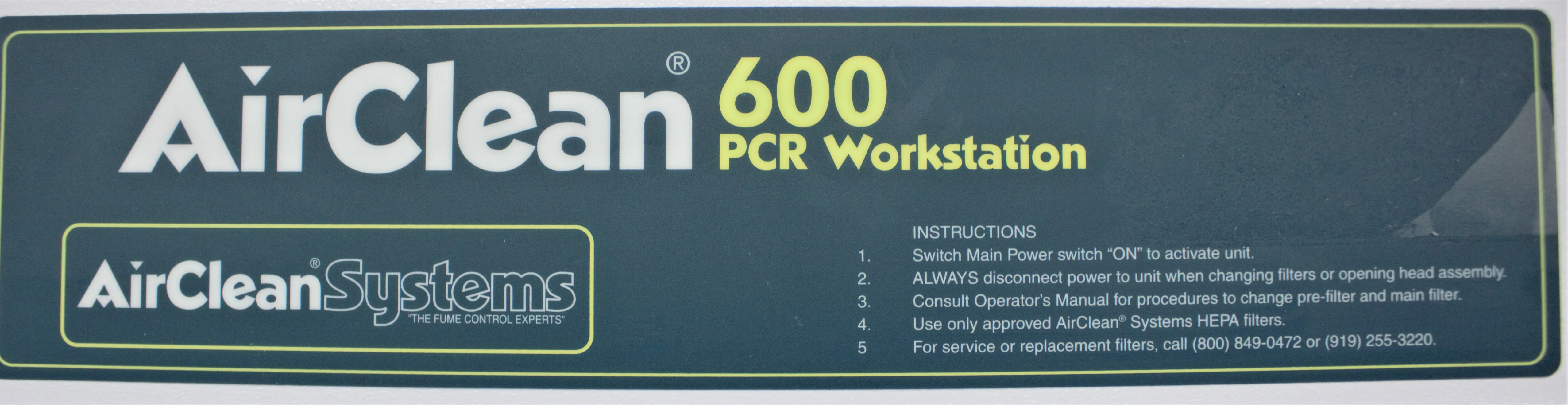 Air Clean Systems 600 PCR Workstation Fume Hood
