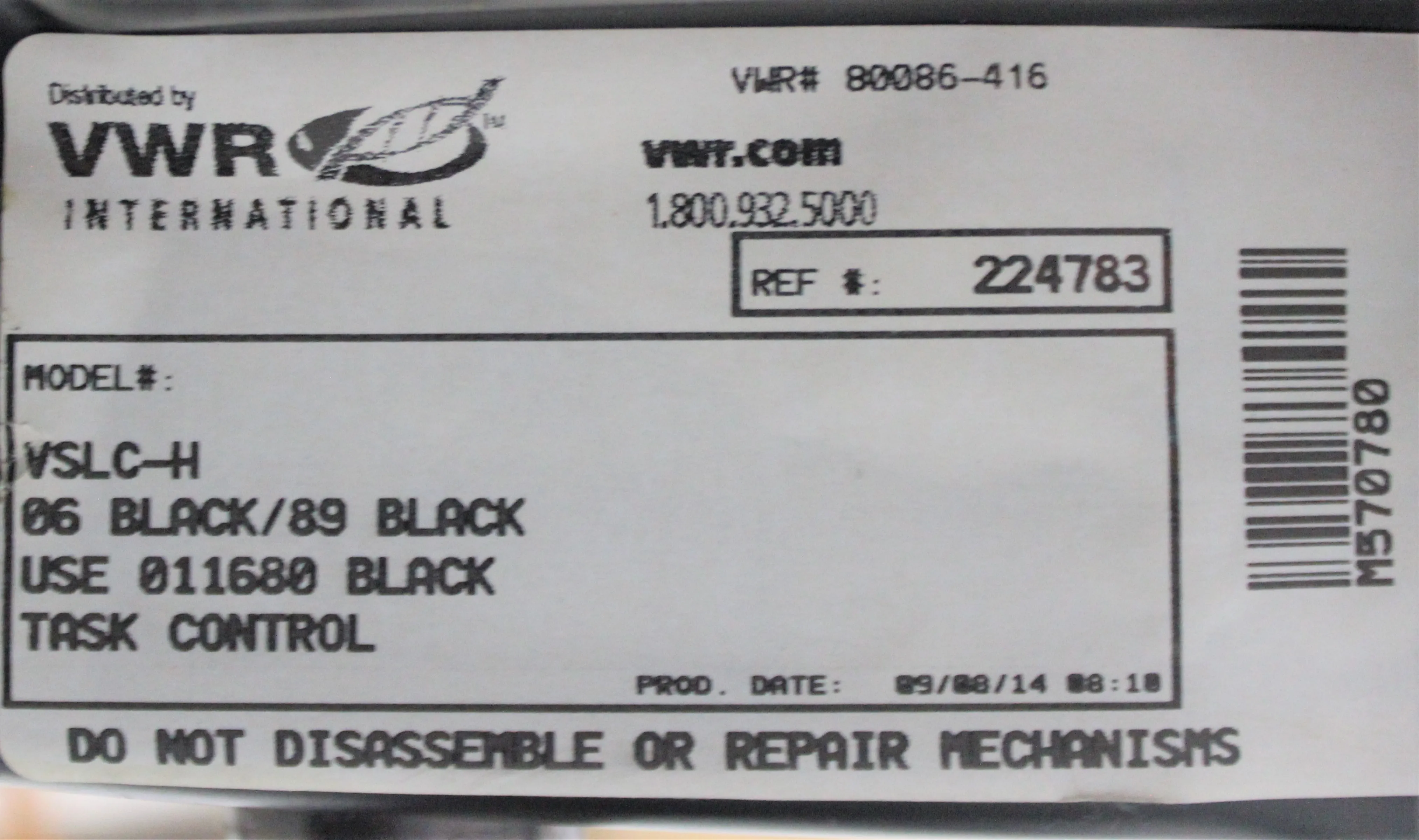 Used VWR VSLC-H Vinyl Chair with Pneumatic Seat-Height Adjustment and Tilt Function