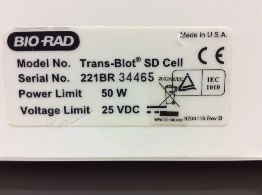 BIO-RAD Trans-Blot SD Semi-Dry Transfer Cell Model 221BR34345