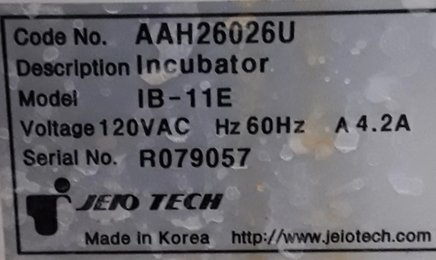 Used Jeio Tech lab companion IB-11E Incubator