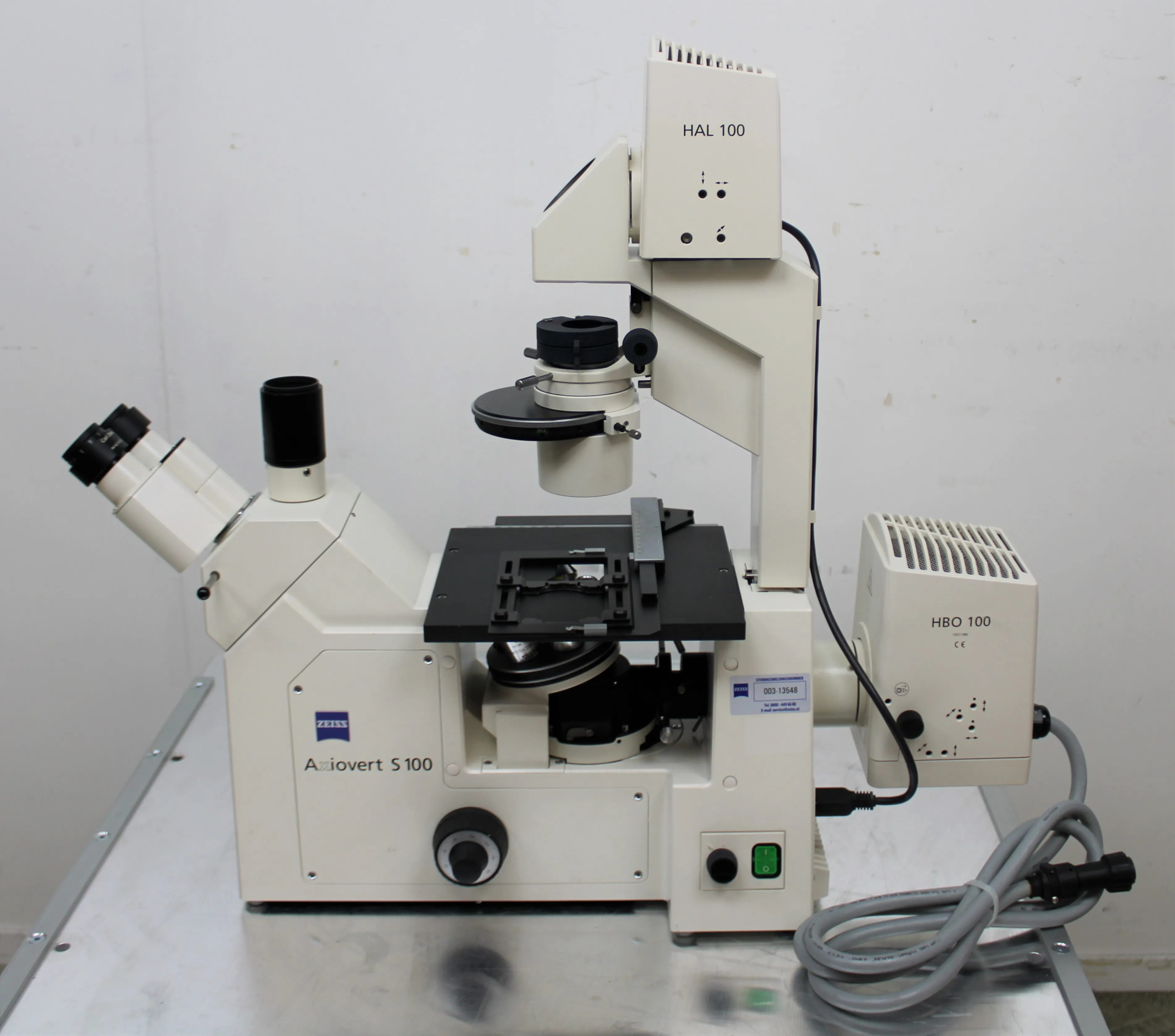 Zeiss Axiovert S100 Inverted Fluorescence Microscope Laboratory Equipment Used 230V Germany