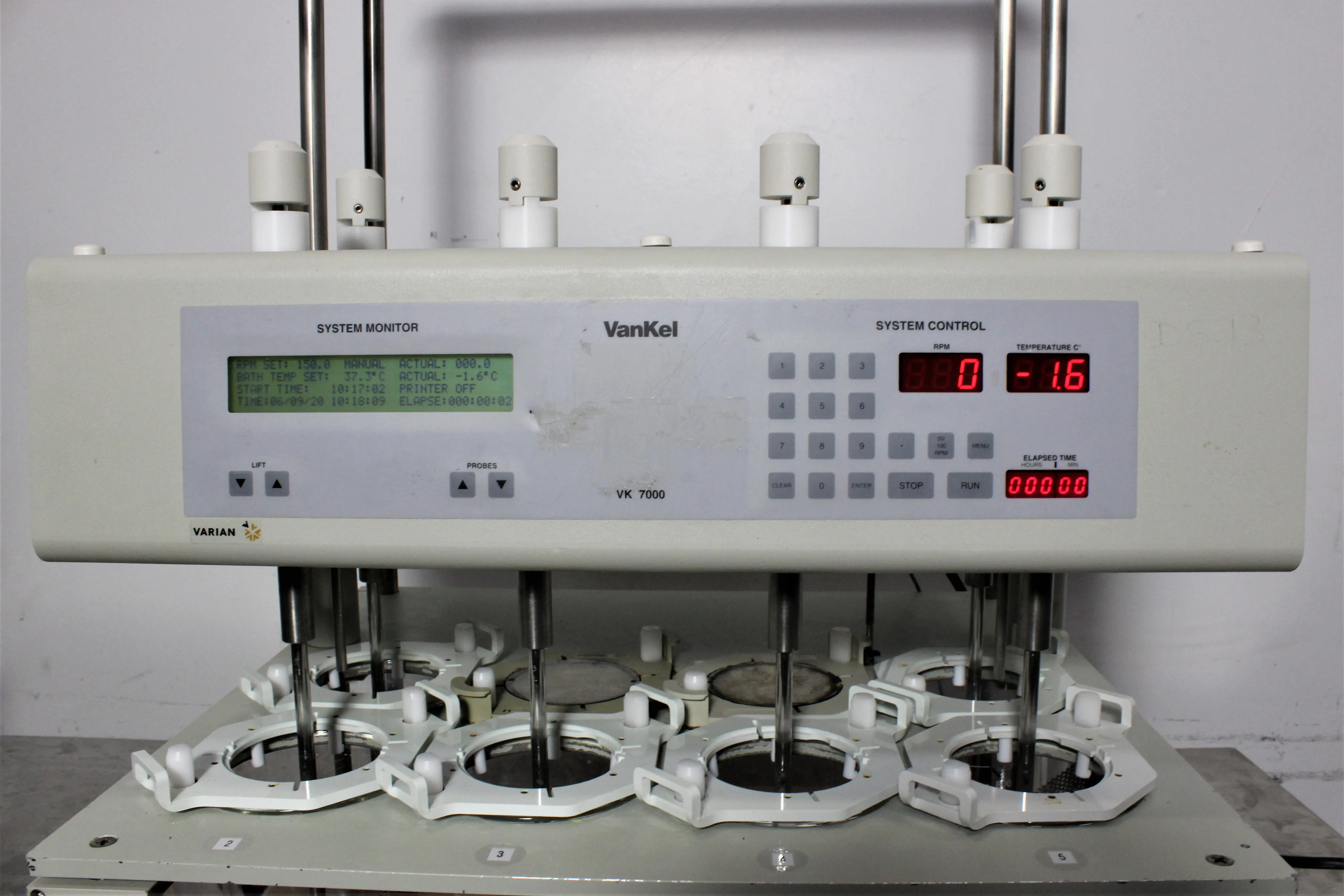 VanKel VK 7000 Dissolution System Automation 6x1L Vessels 10-250 RPM 120V
