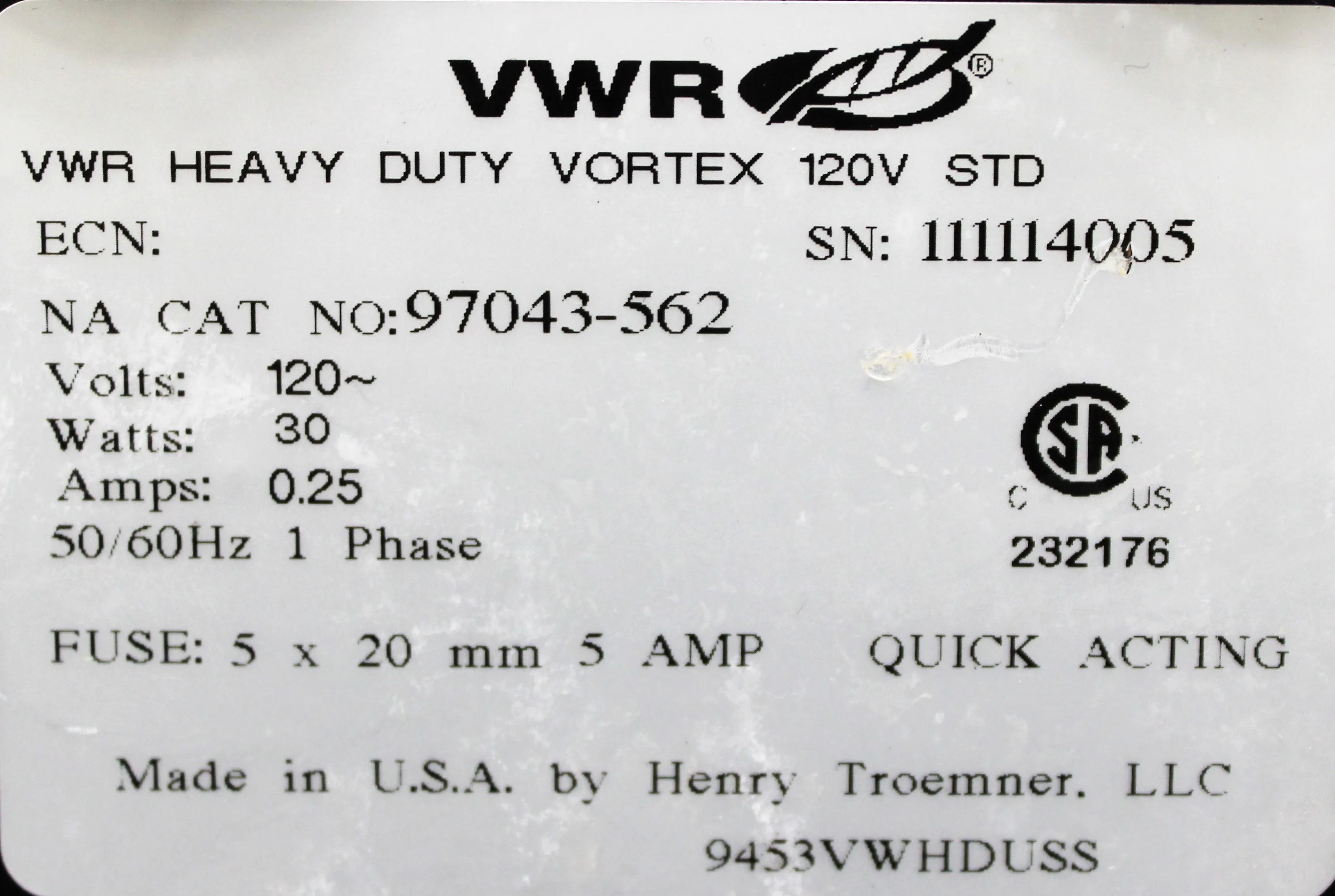 VWR Standard Heavy Duty Vortex Mixer 97043-562