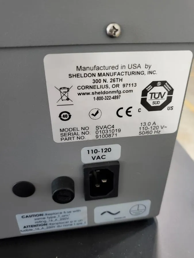 Sheldon Manufacturing Vacuum Oven with Pressure Gauge: SVAC4