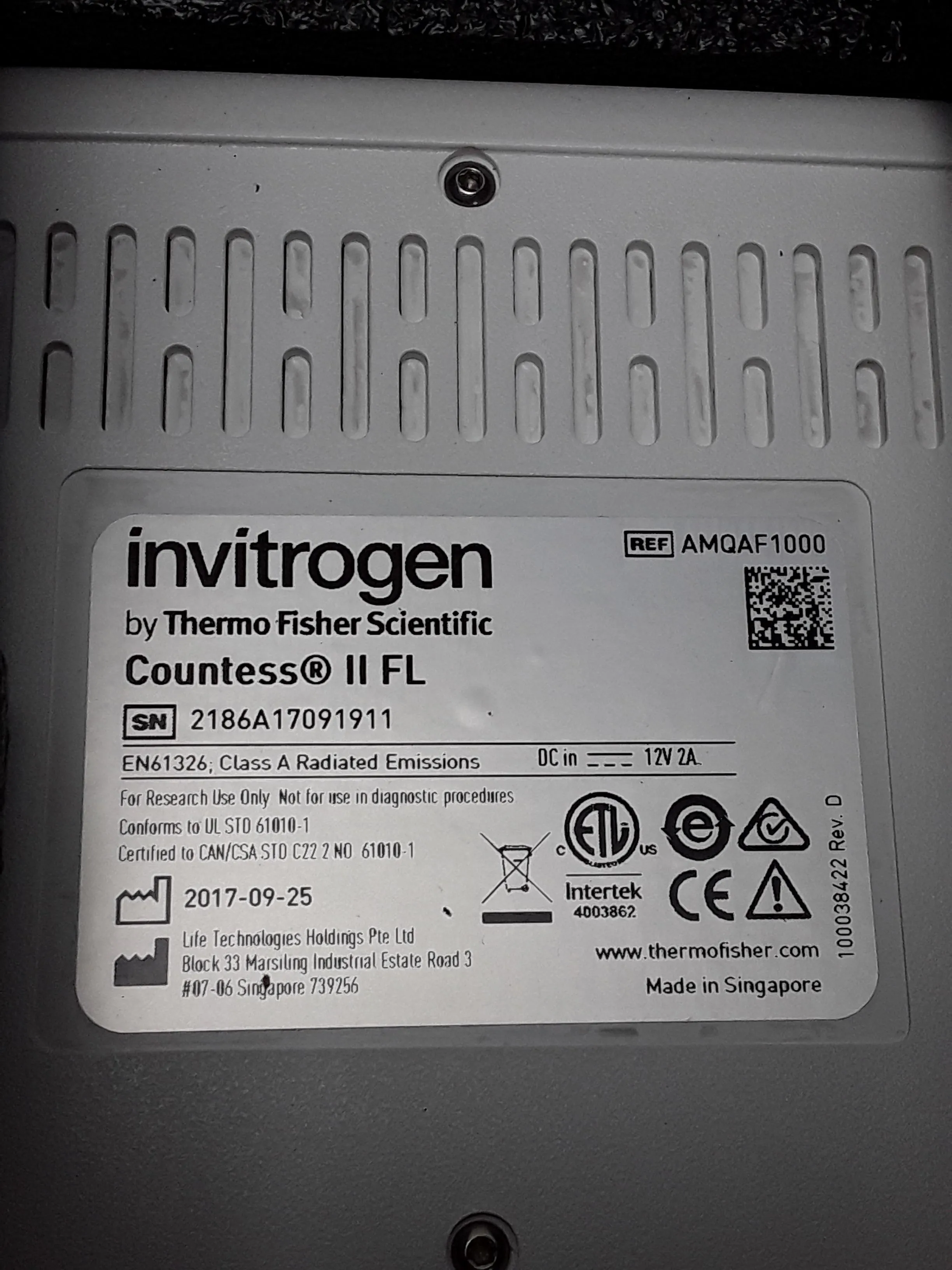 Invitrogen Countess II FL AMQAF1000 Cell Counter