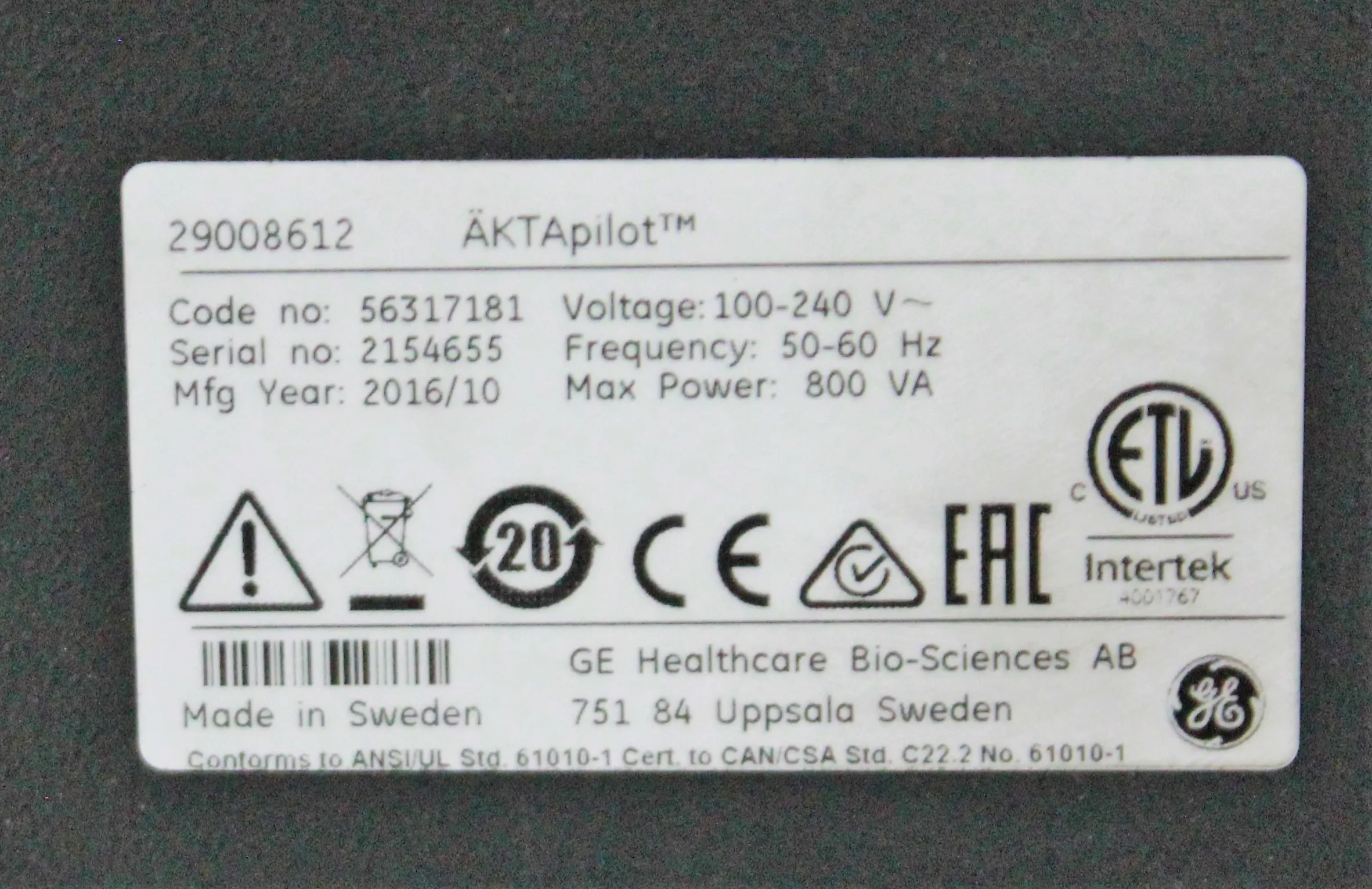GE AKTApilot HPLC System