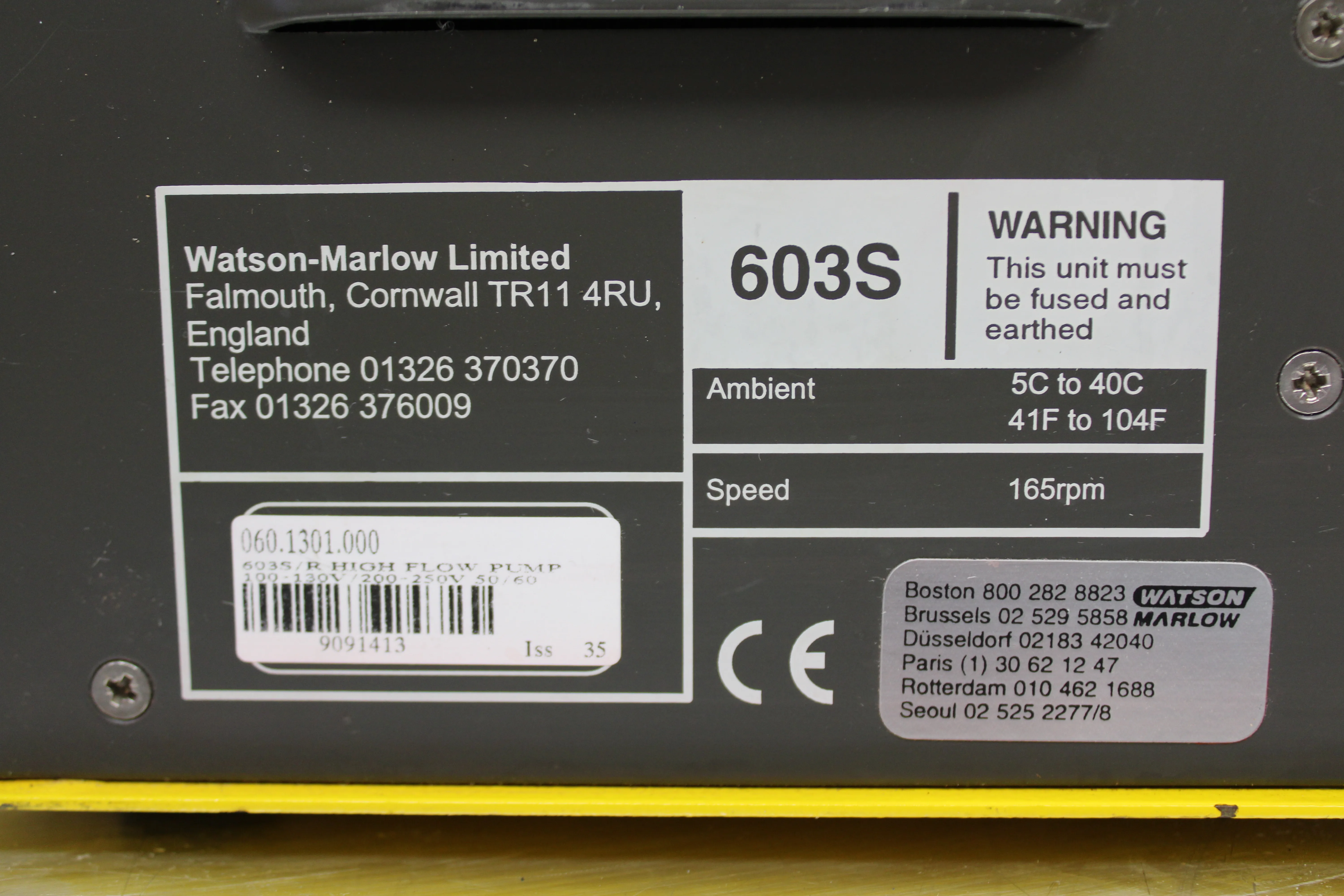 Watson Marlow 603S Peristaltic Pump 165 RPM