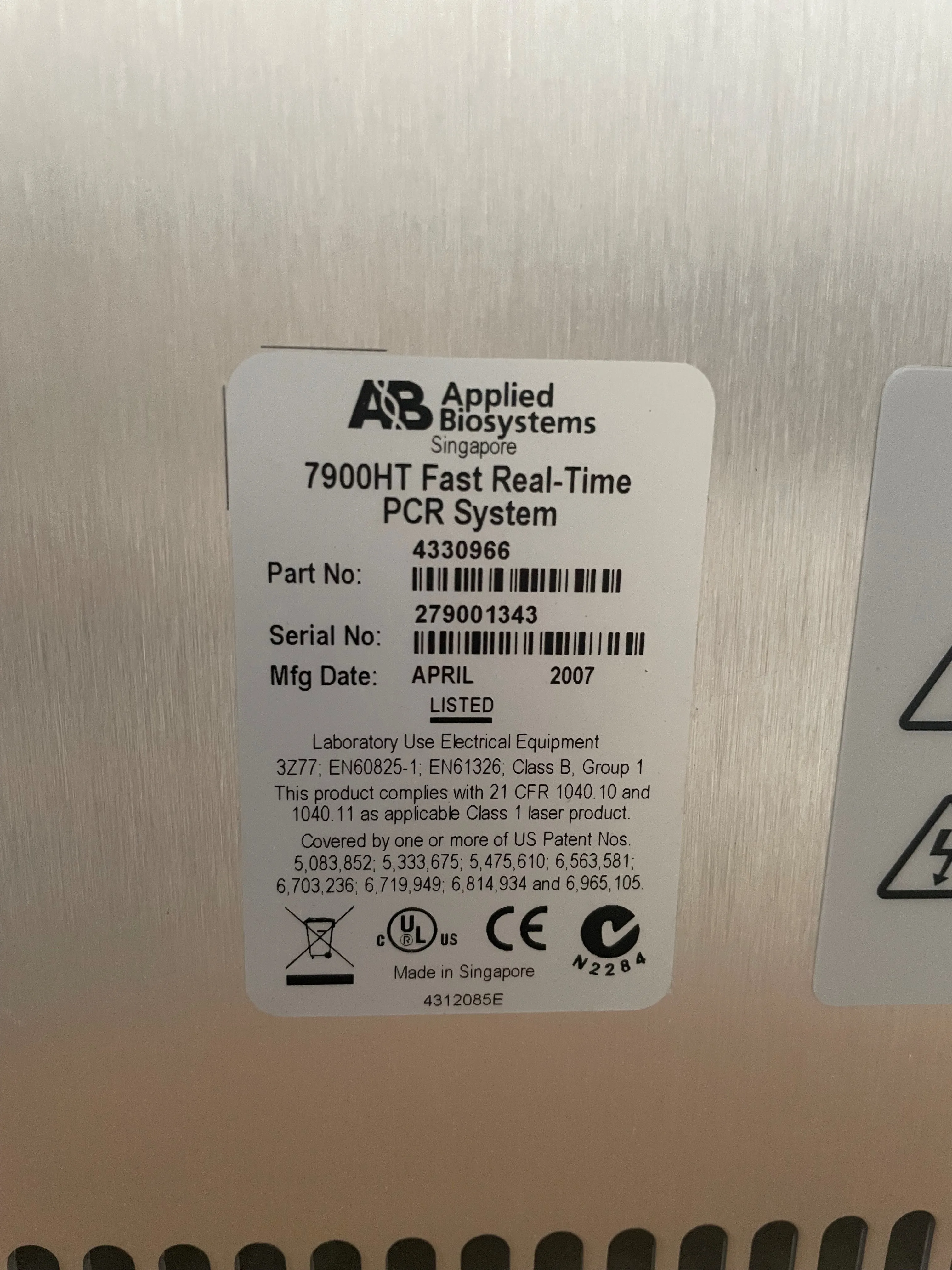 Applied Biosystems 7900HT PCR Thermal Cycler 279001343