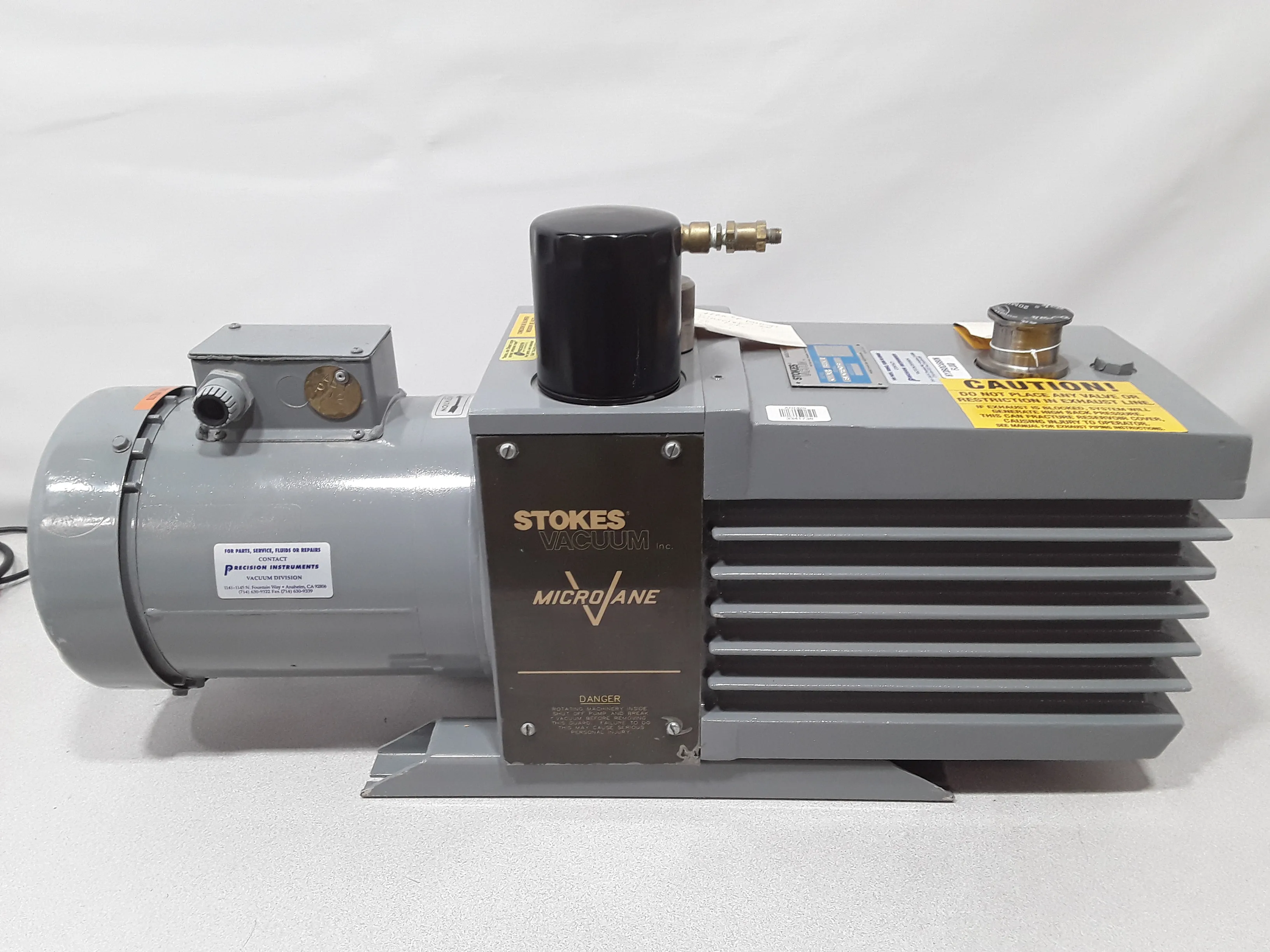 Stokes Vacuum Microvane 023-4 55CFM Pump W/ Reed Type Exhaust Valve 3HP/ 1740RPM
