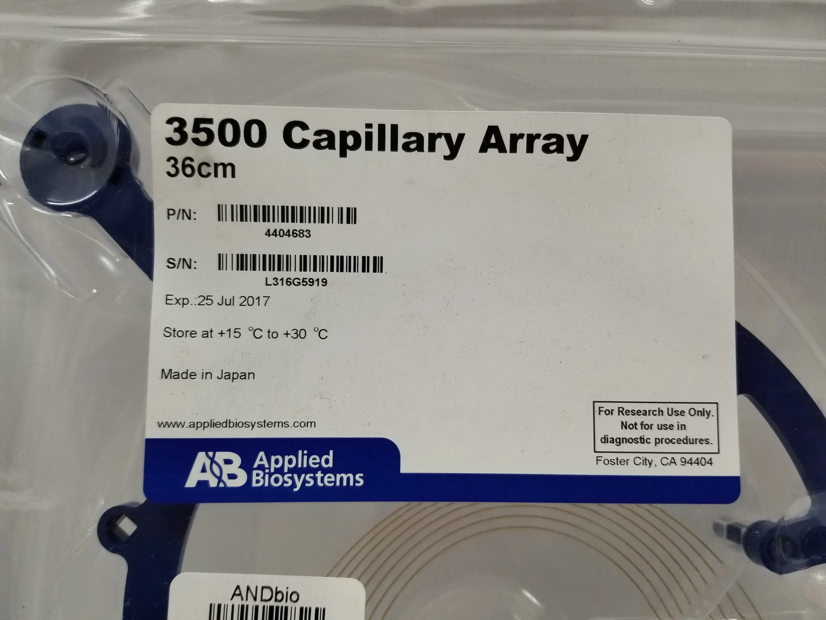 Applied Biosystems 3500 Genetic Analyzer 8-Capillary Array, 36 cm