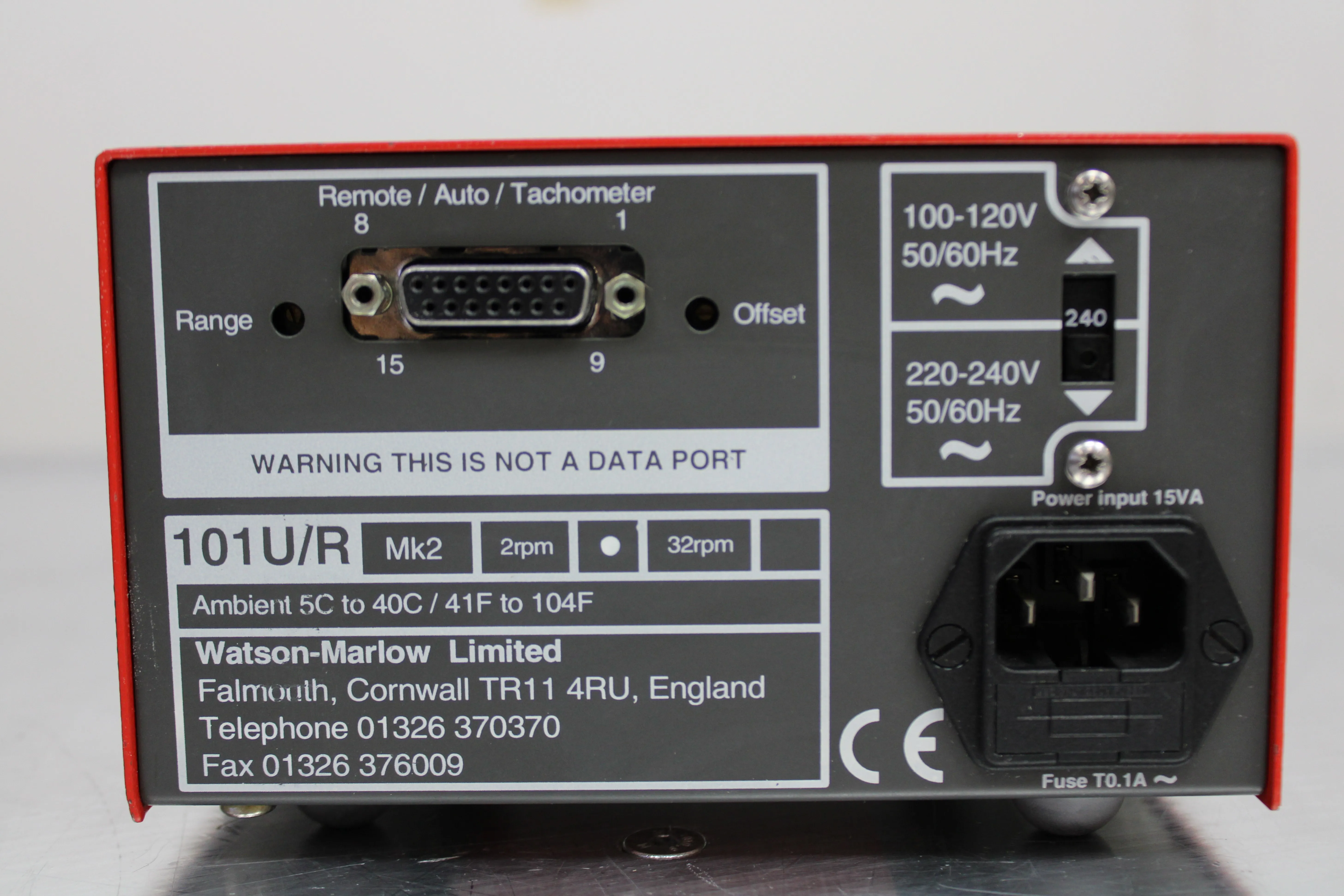 Watson Marlow Peristaltic Pump 101U with +MK2 Head P/N:010.4002.000