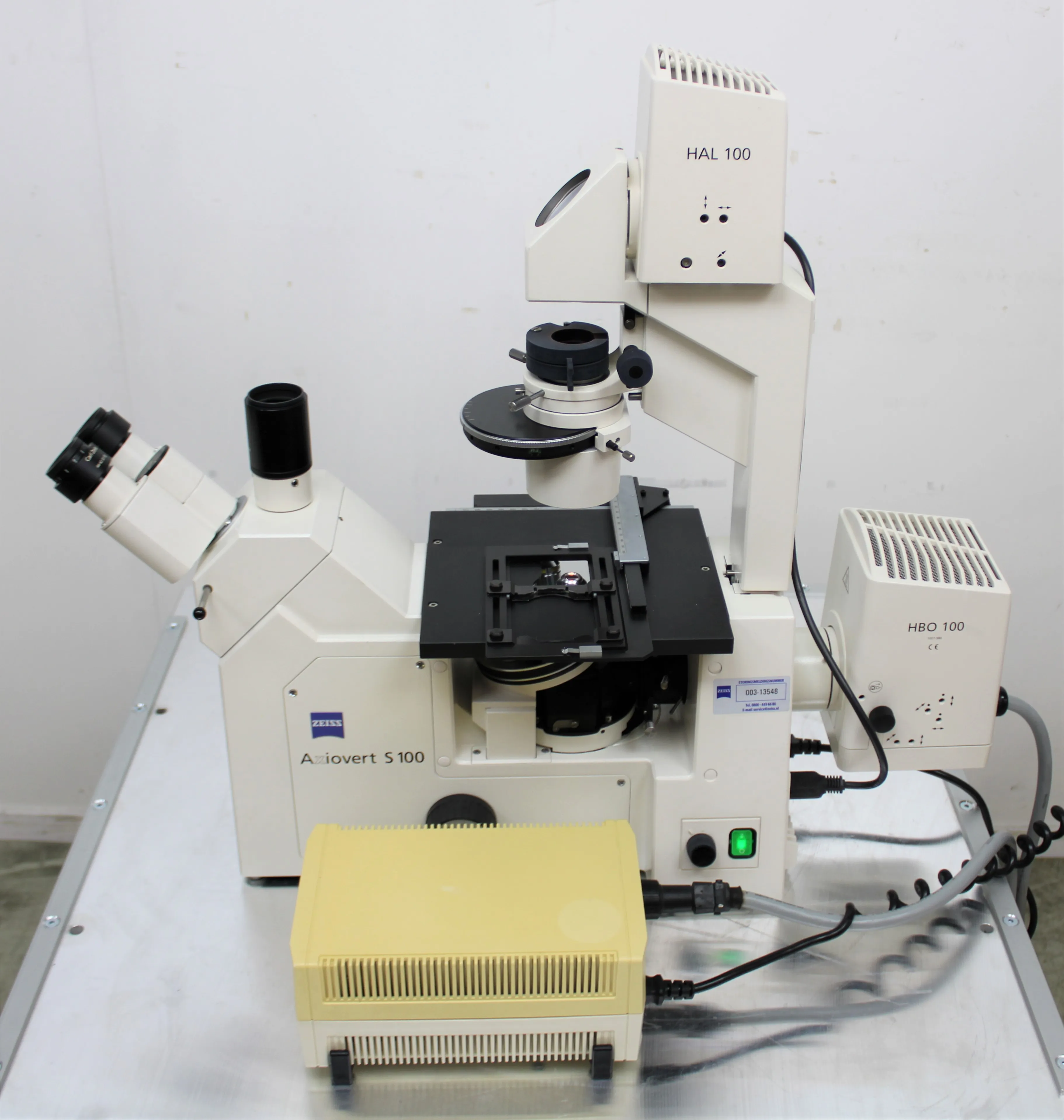 Zeiss Axiovert S100 Inverted Fluorescence Microscope Laboratory Equipment Used 230V Germany