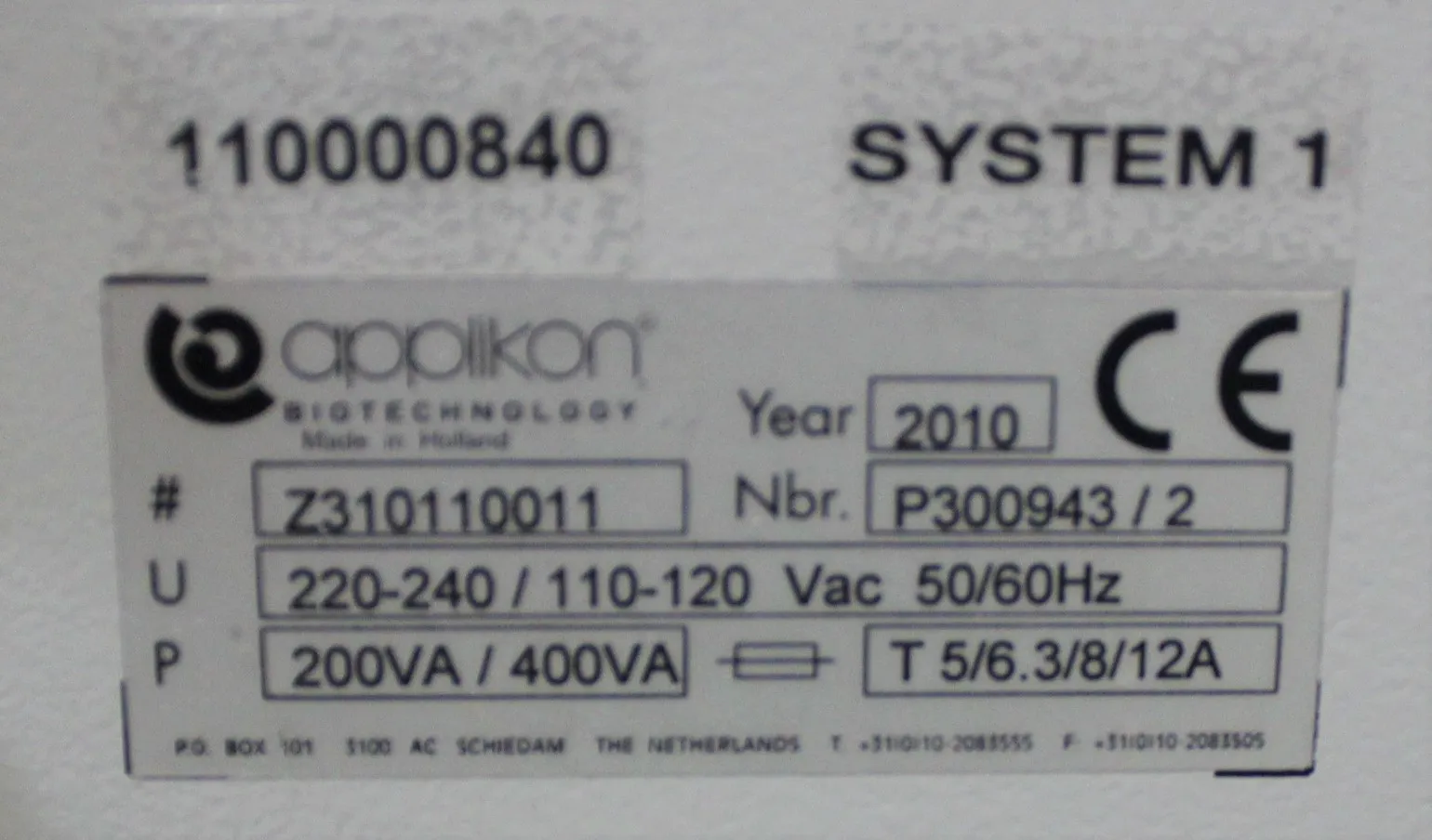 Used Applikon ez-Control Bioreactor/Fermenter, Class 2, 30-Day Warranty, 100% Parts and Labor