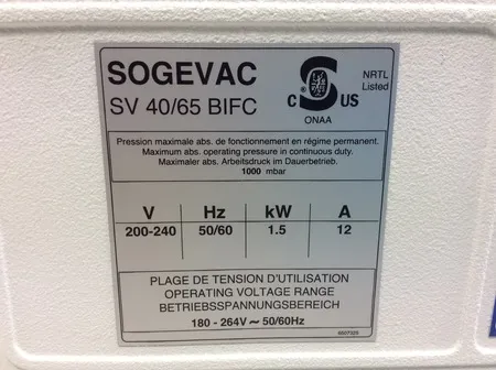 Sogevac SV65 BI FC Vacuum Pump