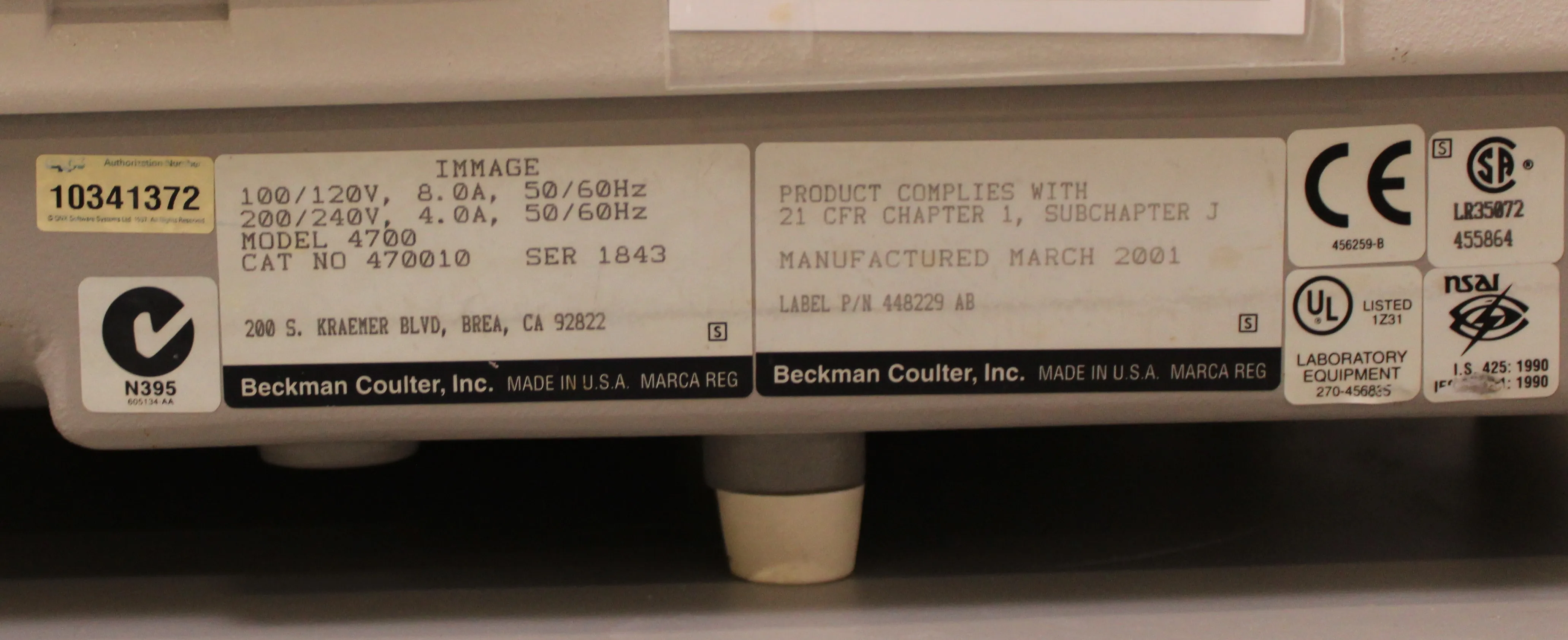 Beckman Coulter Immage 4700 Immunochemistry Analyzer System with Computer - Used Lab Equipment