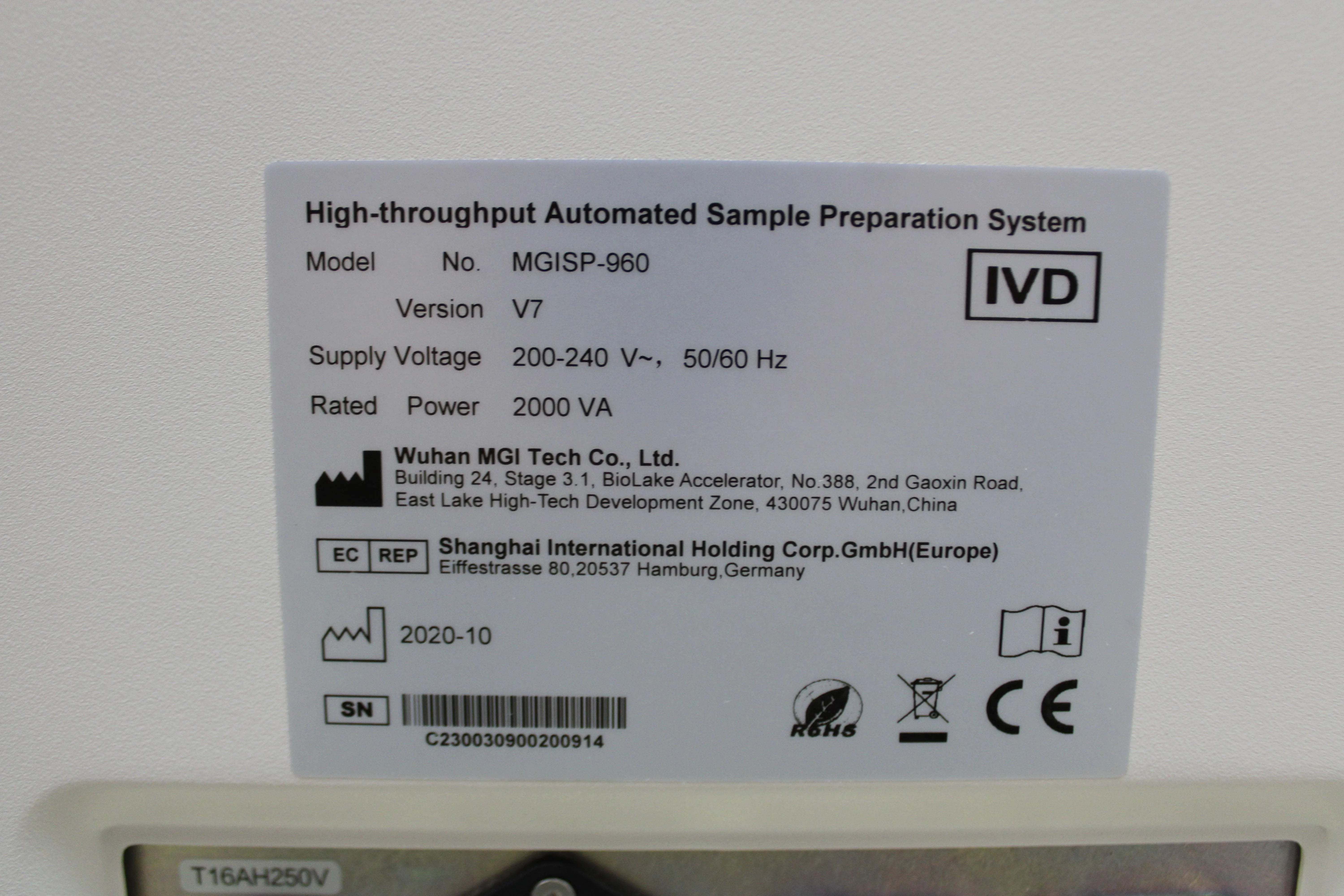 Wuham MGI Tech MGISP-960 DNA Sequencer with 30-Day Warranty