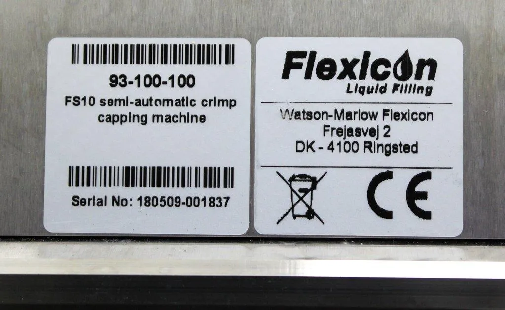 Flexicon FS10 Semi-Auto Vial Capper 55mm DIN Semi Automatic Precision