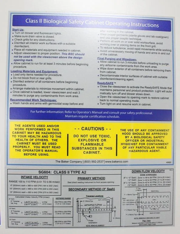 The Baker Company SG604 SterilGard Biological Safety Cabinet