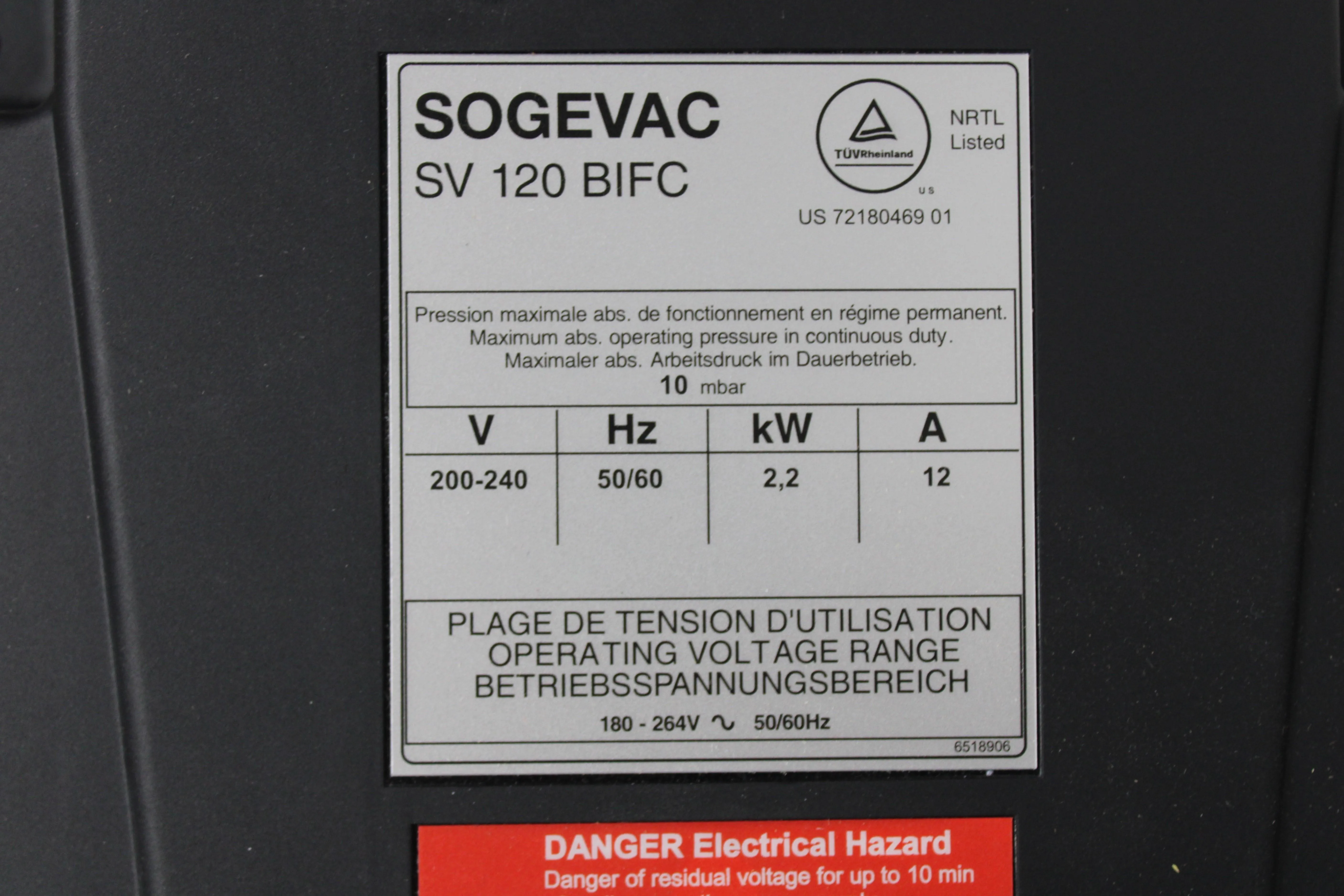 Leybold Sogevac SV 120 BIFC Vacuum Pump