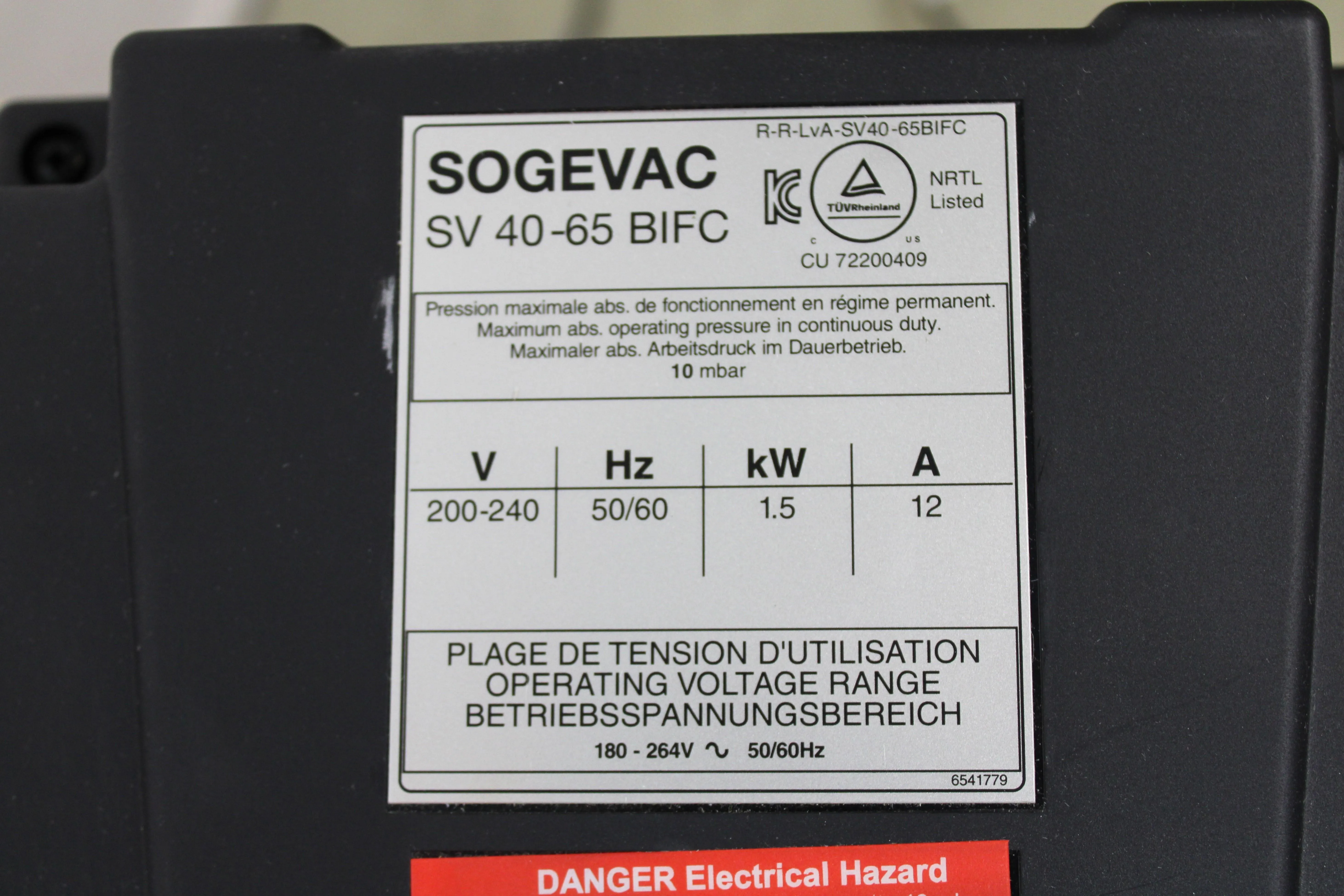 Leybold Sogevac SV65BIFC Vacuum Pump