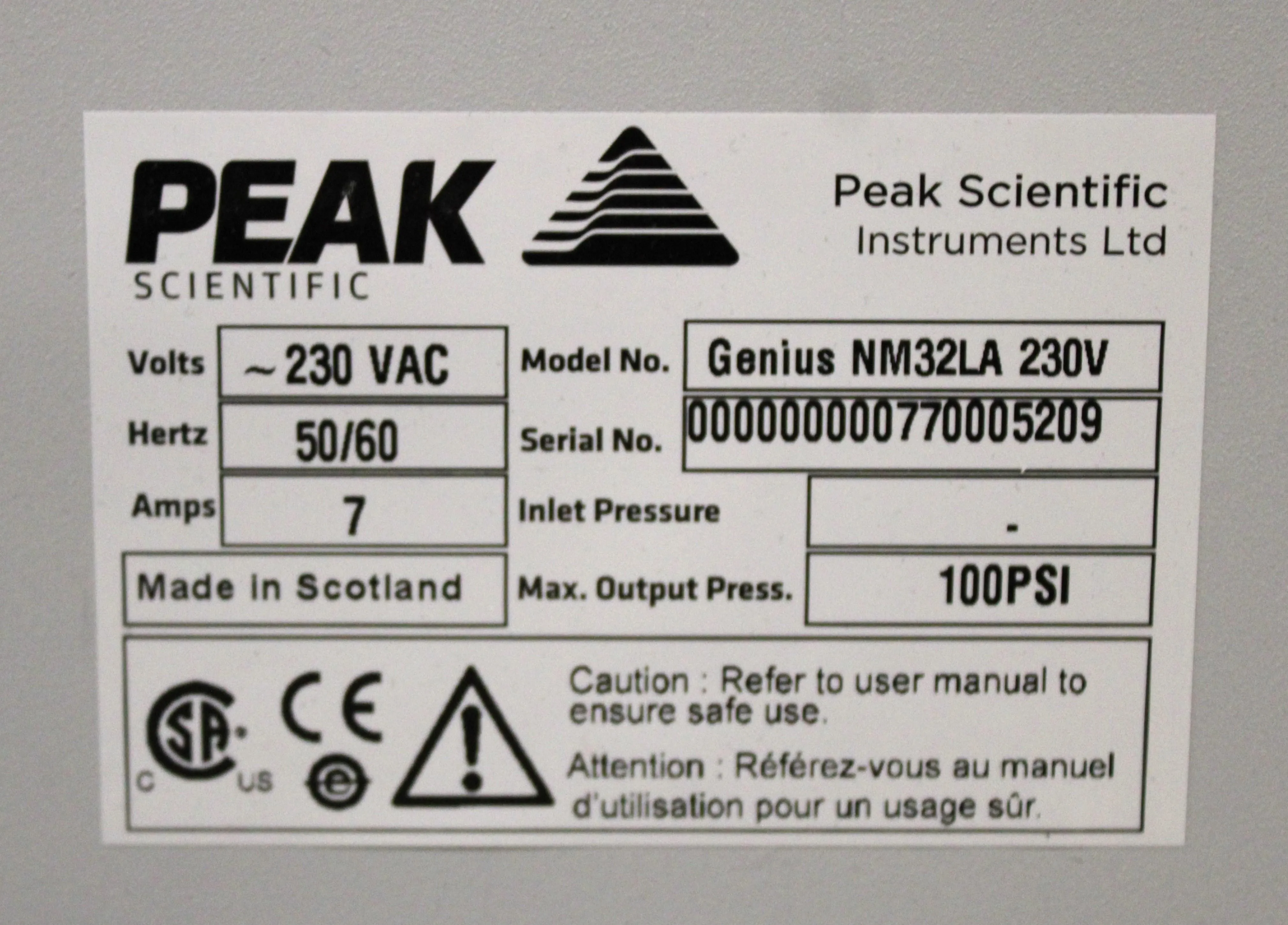 Peak Scientific Genius NM32LA Gas Generator