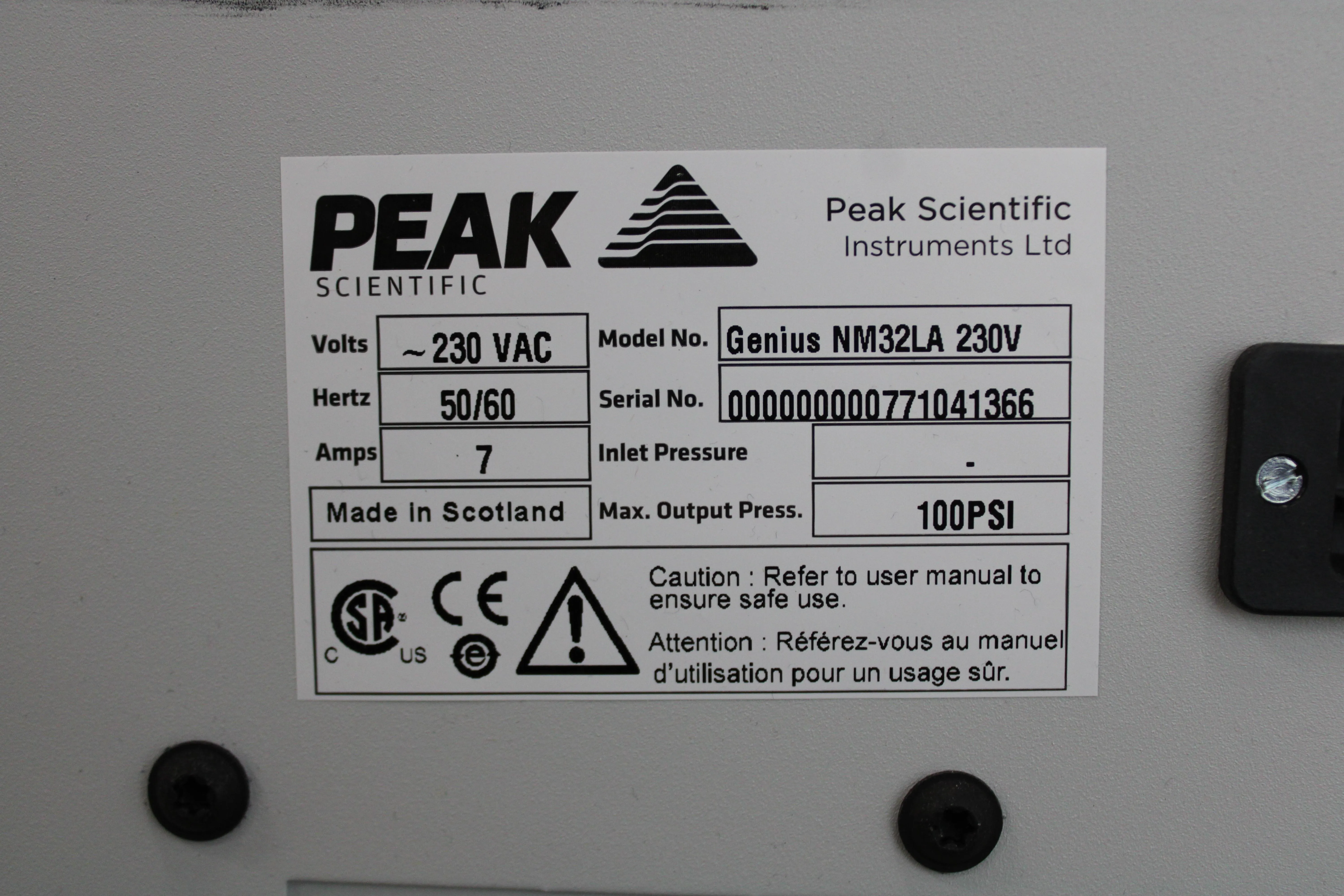 Peak Scientific Genius NM32LA Nitrogen Generator
