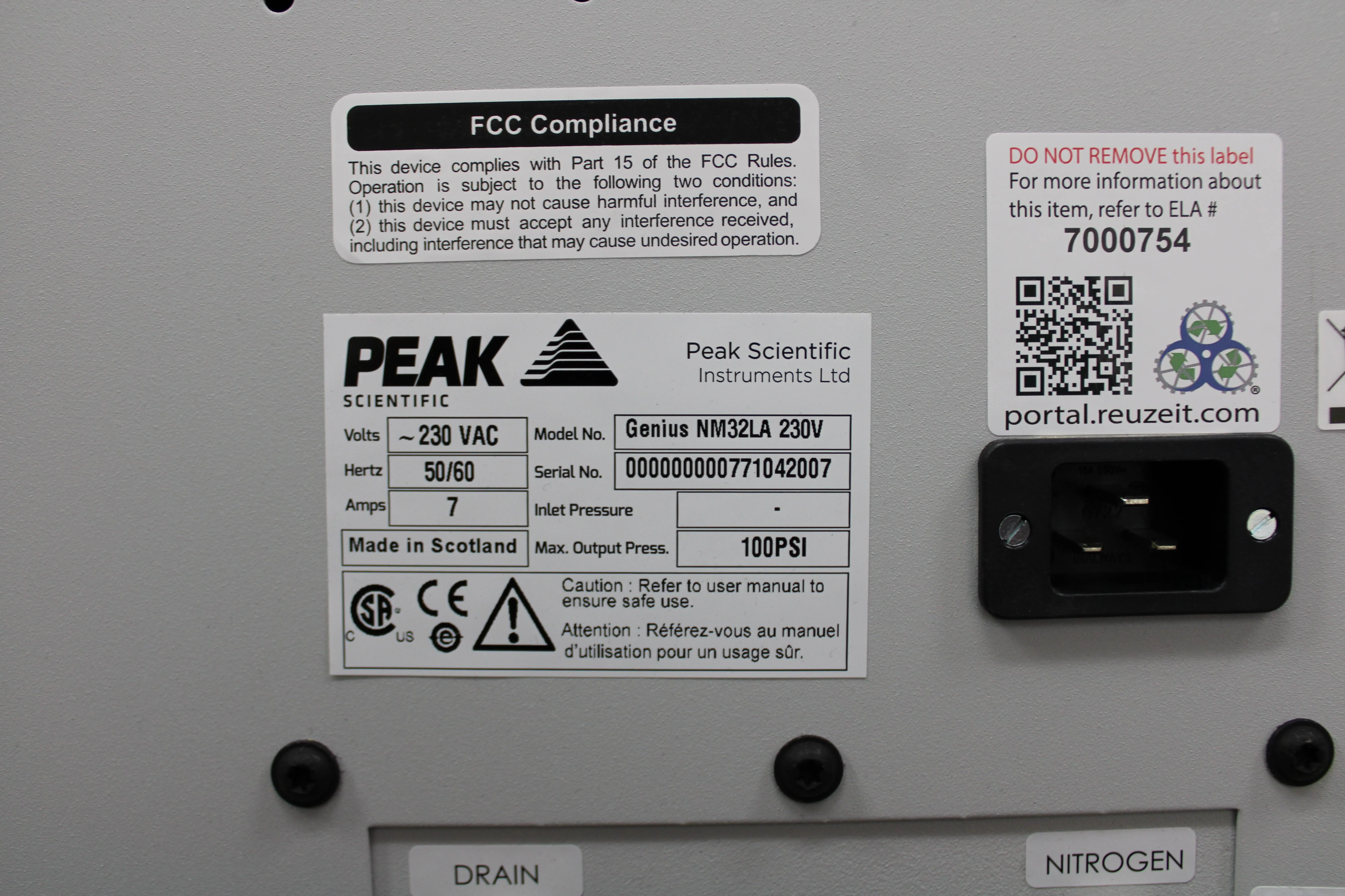 Peak Scientific Genius NM32LA Gas Generator