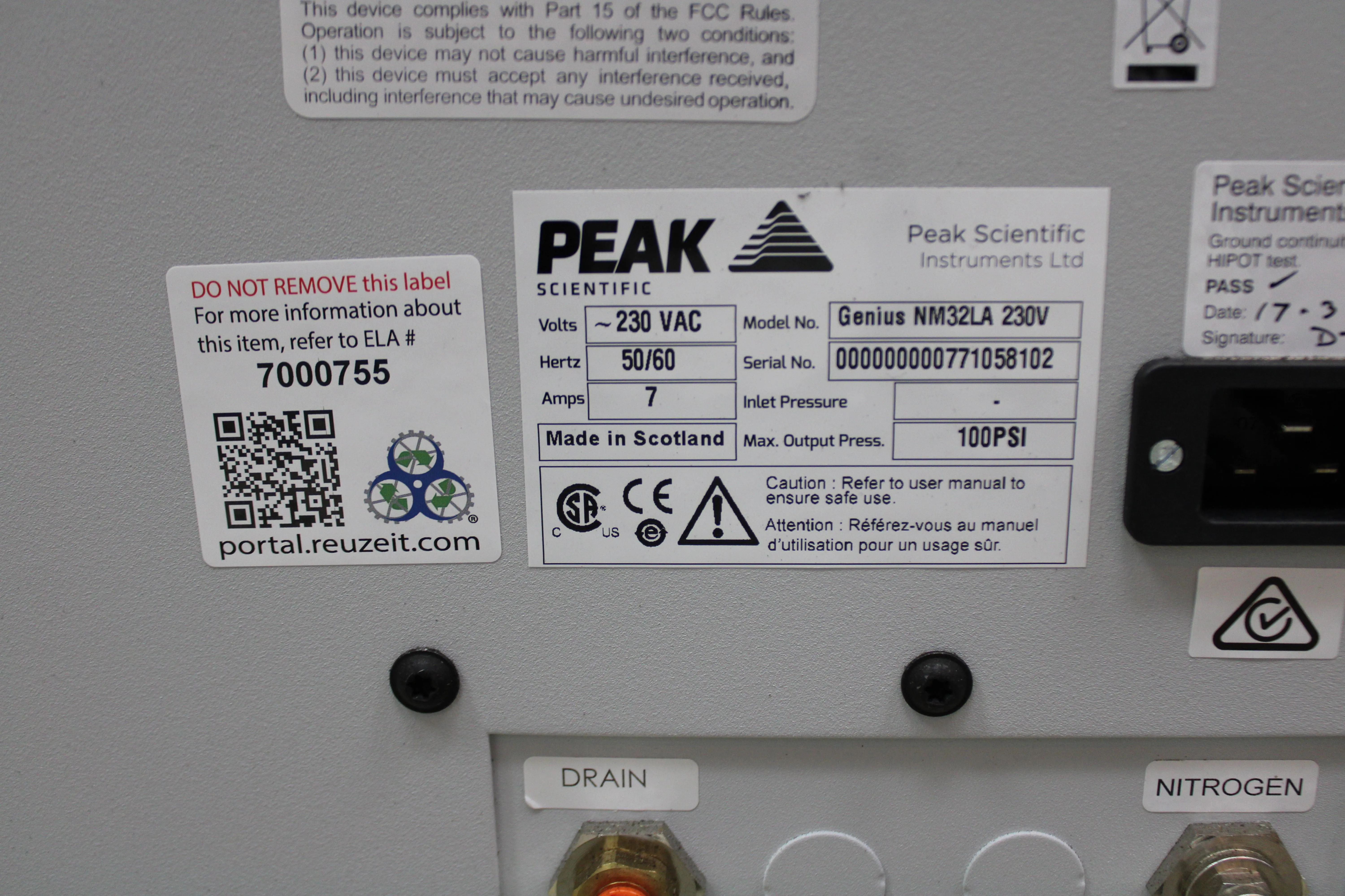 Peak Scientific Genius NM32LA Gas Generator