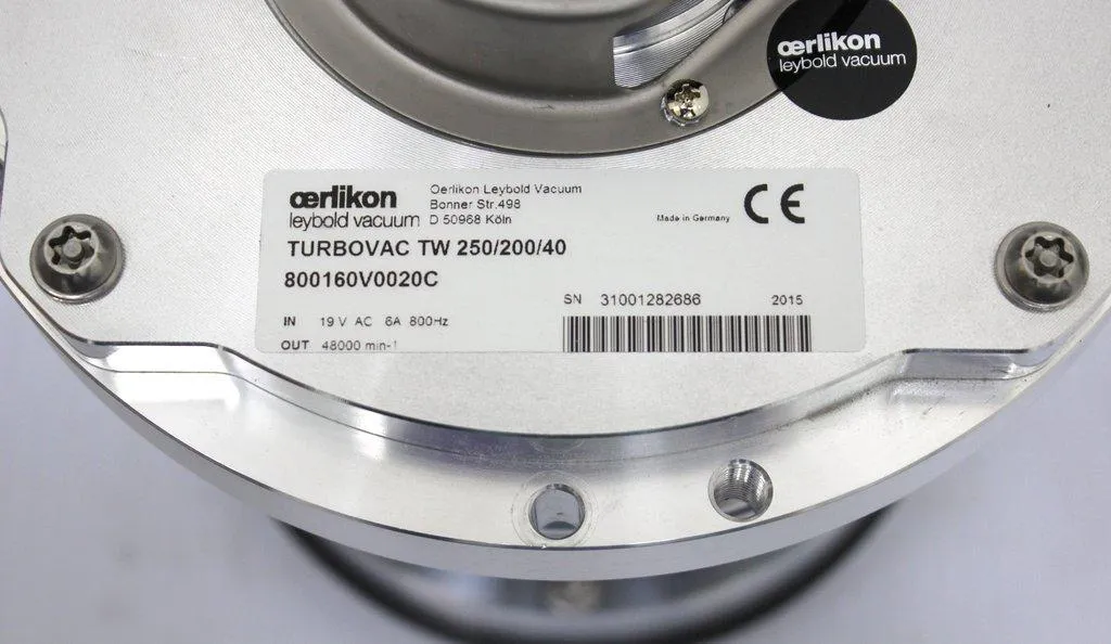 Oerlikon Leybold Vacuum Turbovac TW 250/200/40 Vacuum Pump