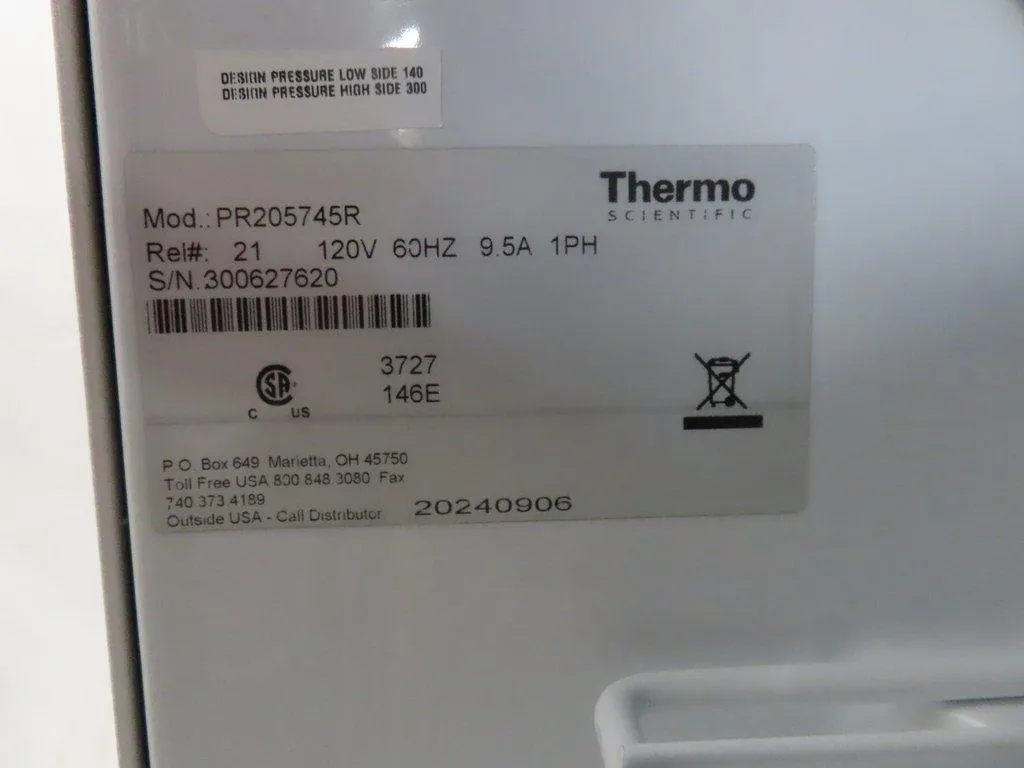 Thermo PR205745R Refrigerated Incubator with Near New Condition 160lb