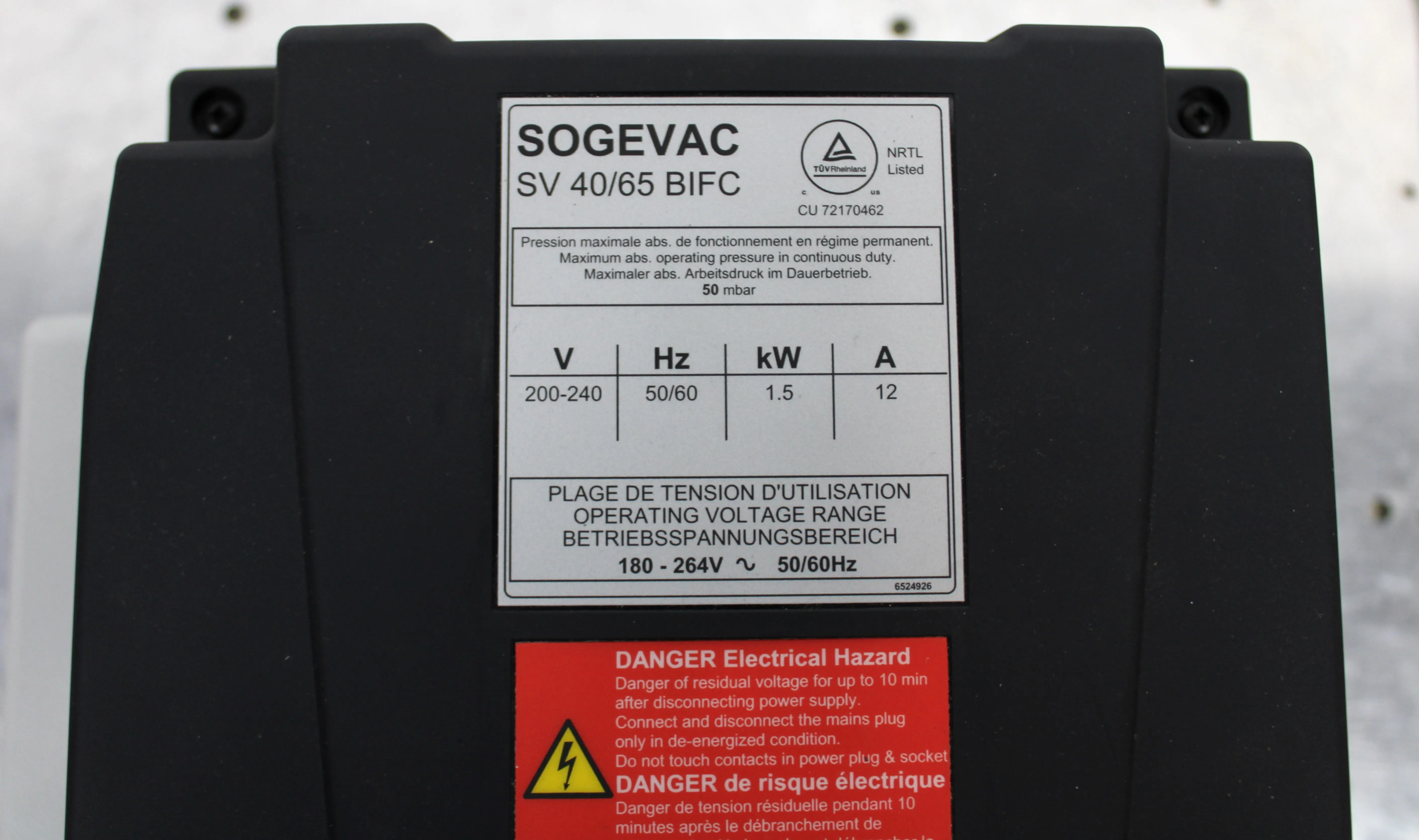 Leybold Sogevac SV 65 BI FC Vacuum Pump