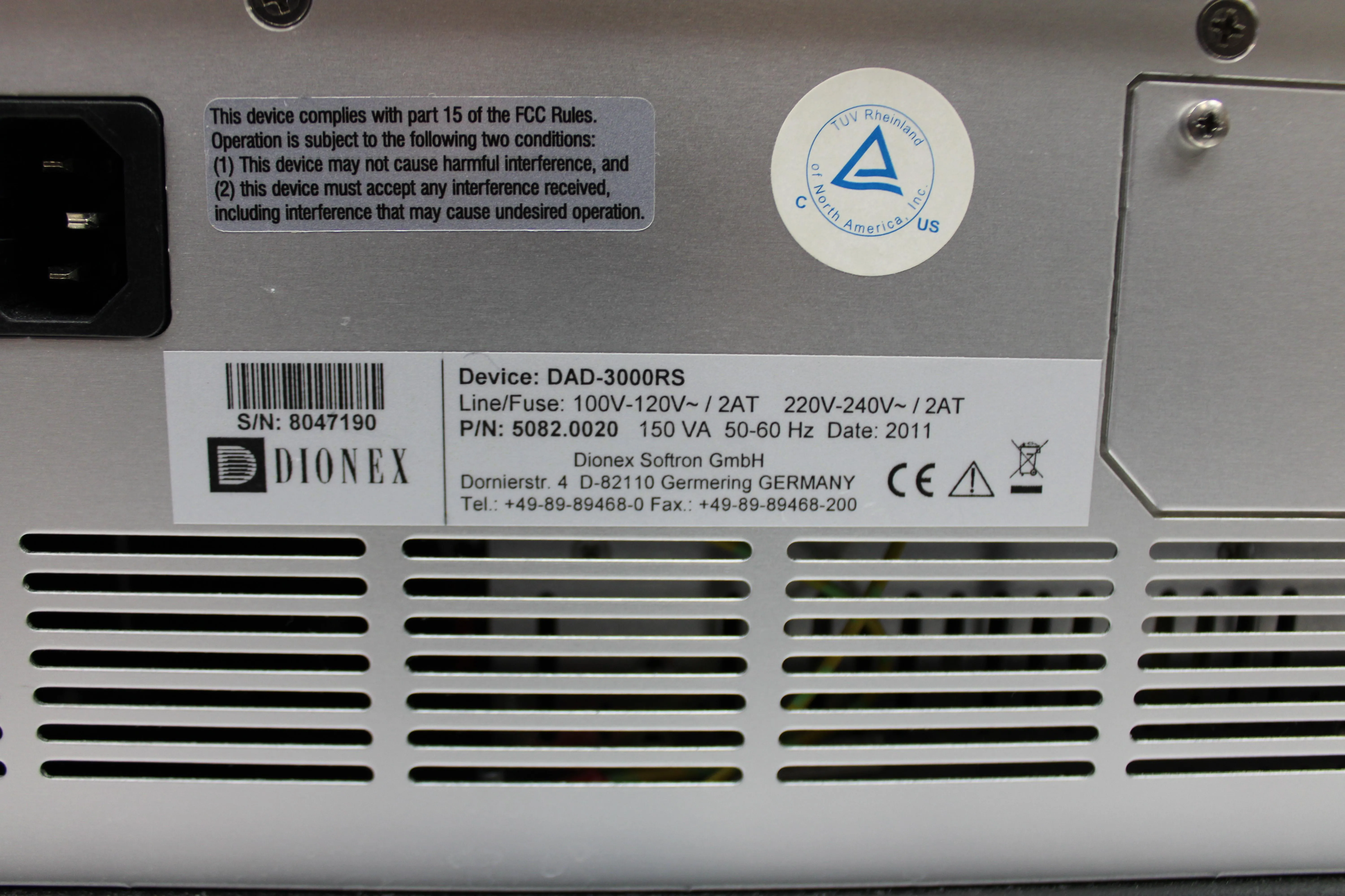 Dionex DAD-3000RS HPLC System