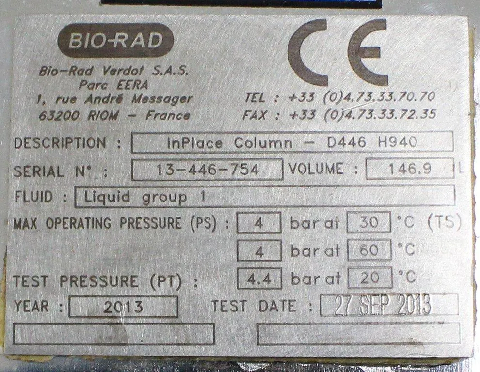 BIO-RAD Inplace - D446 H940 Column