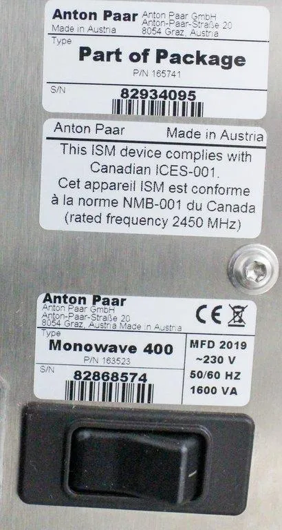 Anton Paar Monowave 450 and MAS24 Auto Sampler