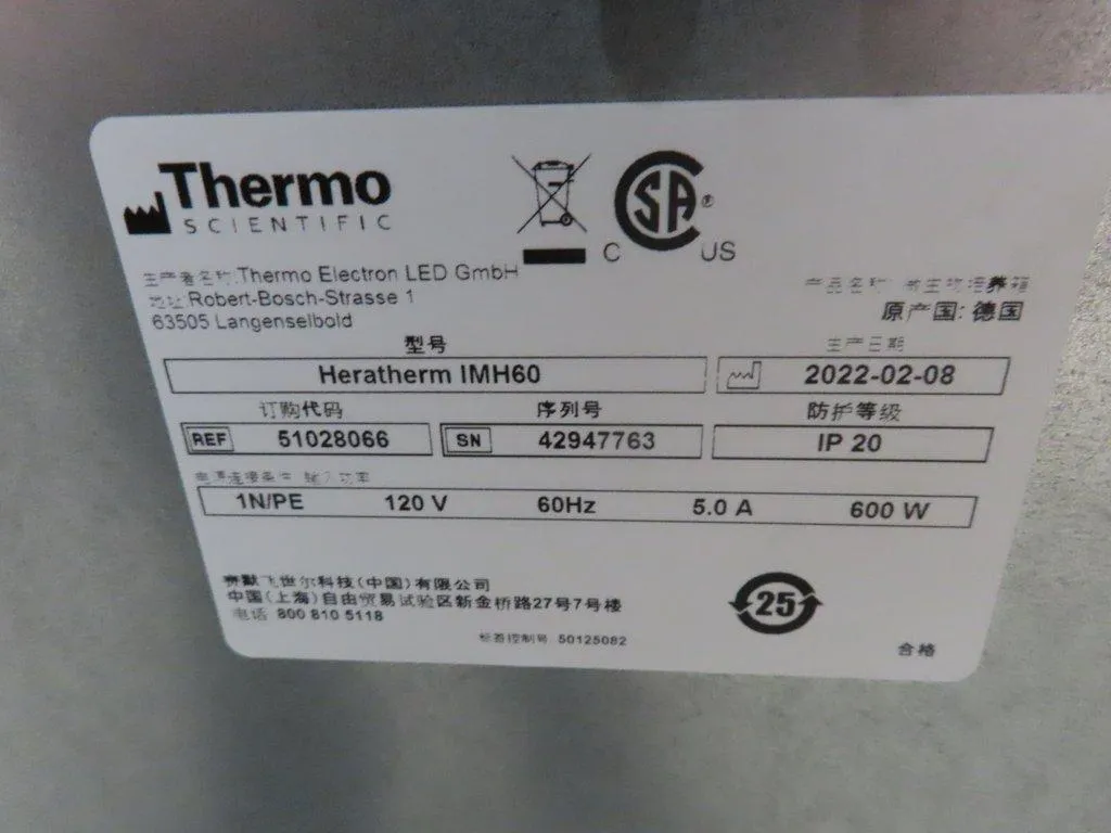 Thermo Scientific Heratherm IMH60 Incubator