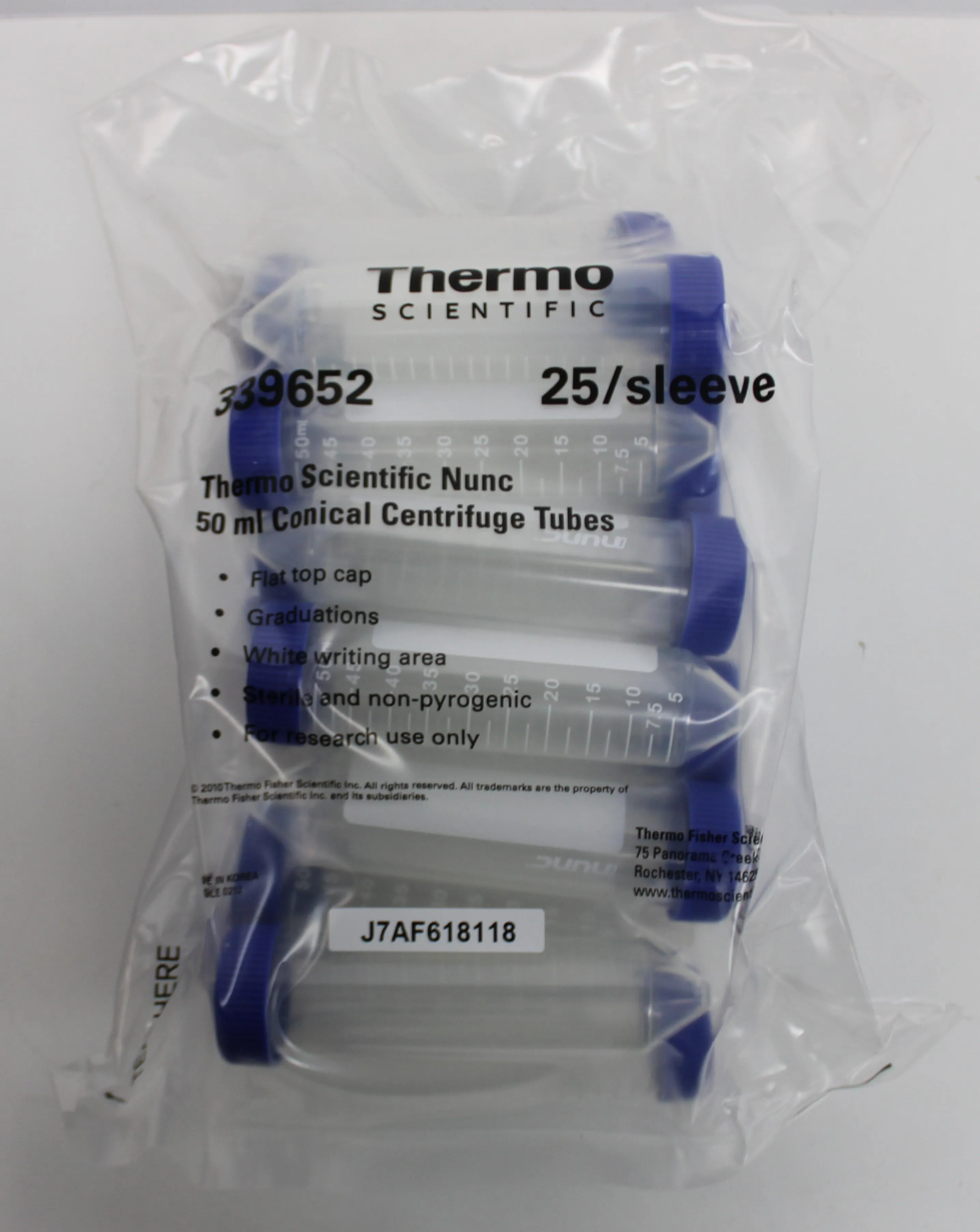 Thermo Scientific Nunc 50mL Centrifuge Tubes-20 packages