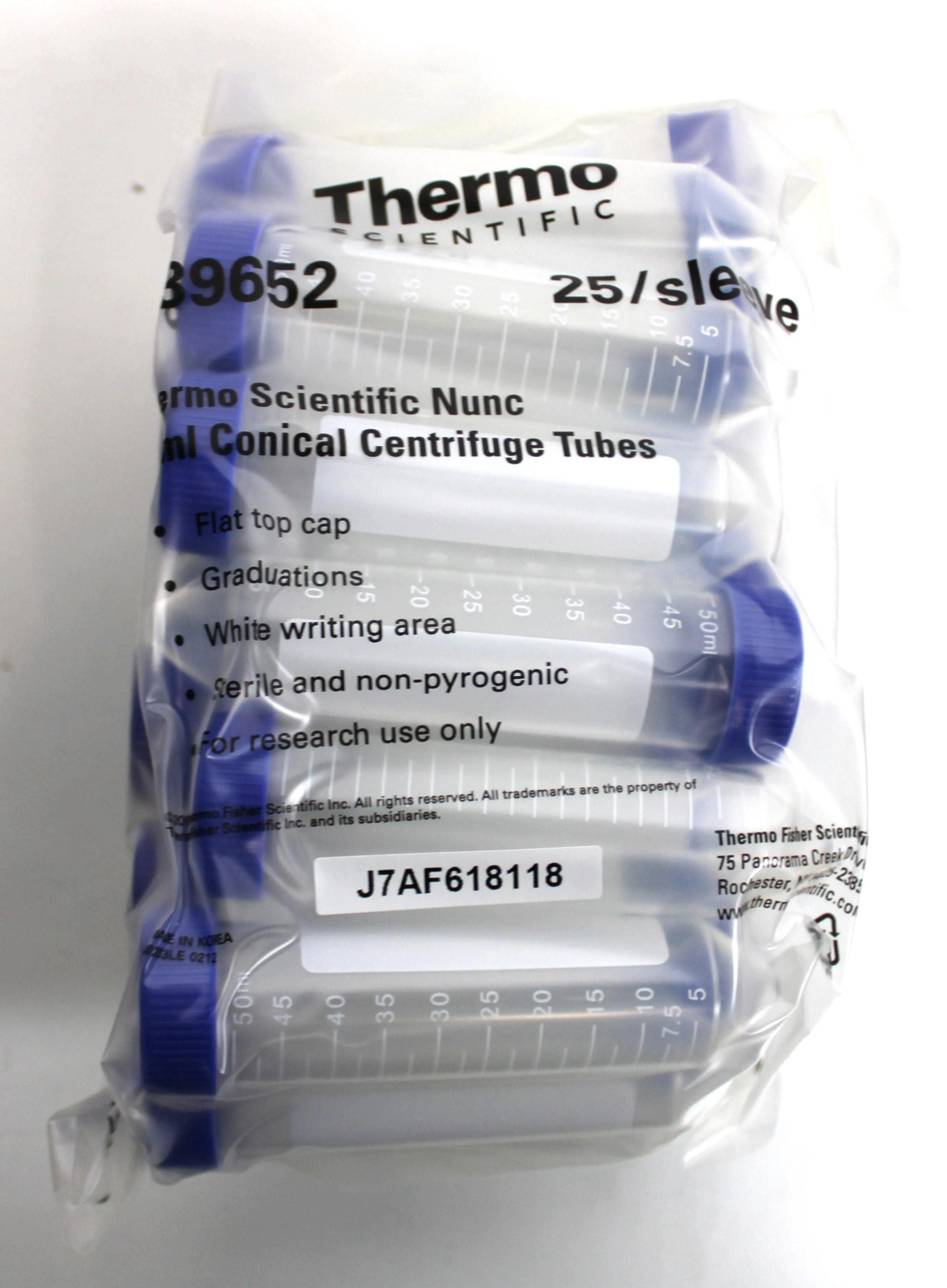 Thermo Scientific Nunc 50mL Centrifuge Tubes-15 packages