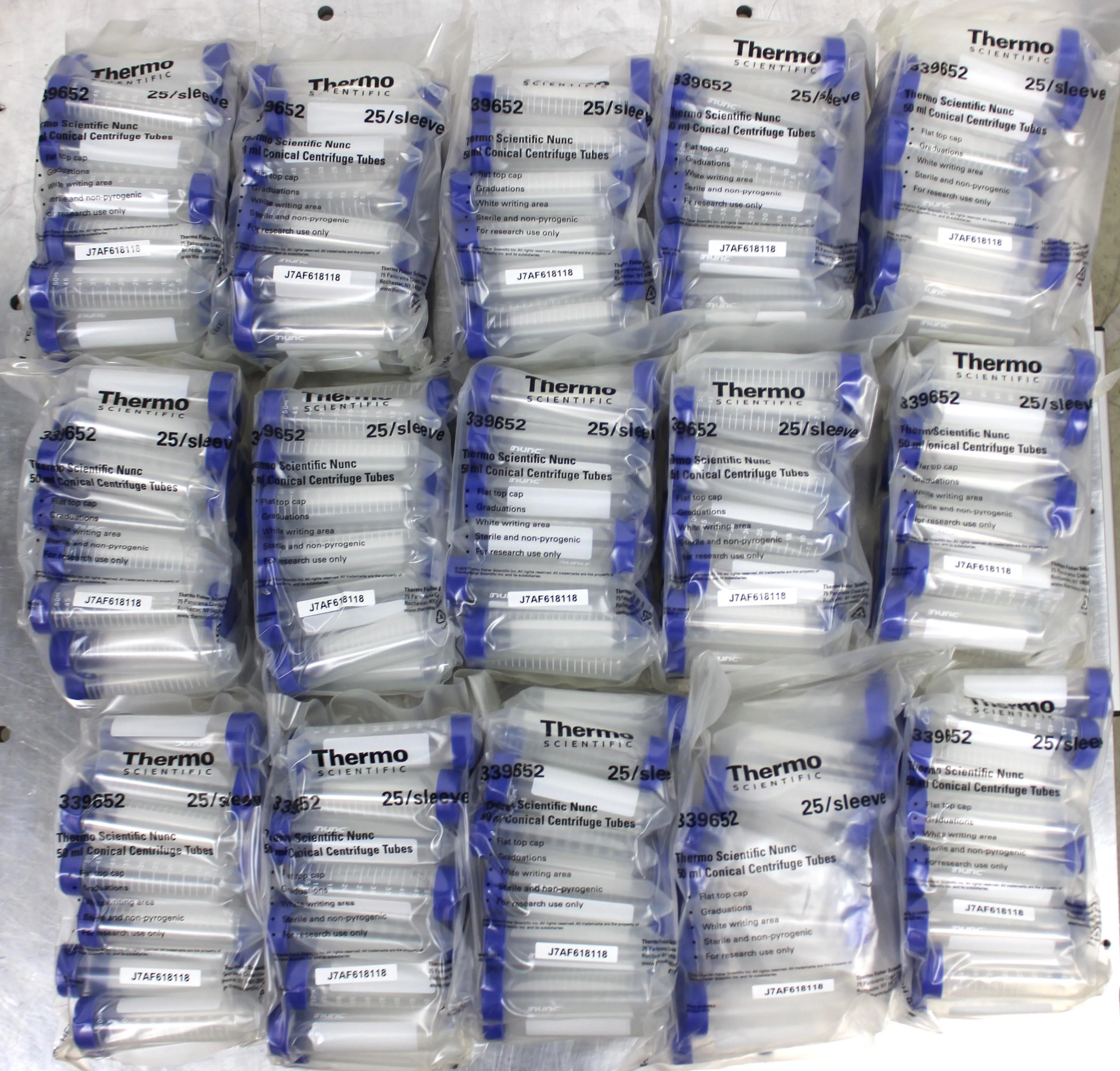 Thermo Scientific Nunc 50mL Centrifuge Tubes-15 packages