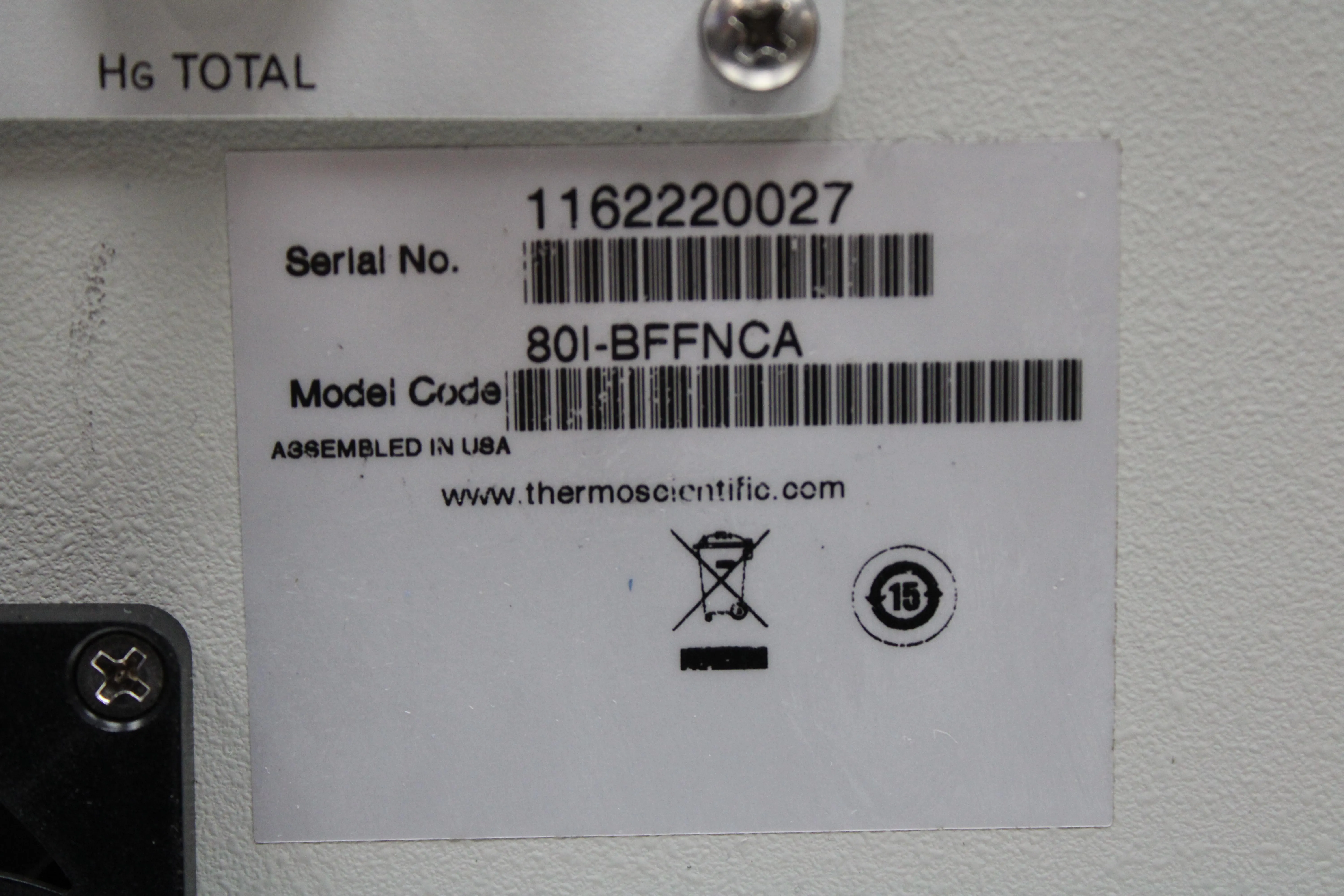 Thermo Scientific Model 80i Hg Analyzer Gas Analyzer